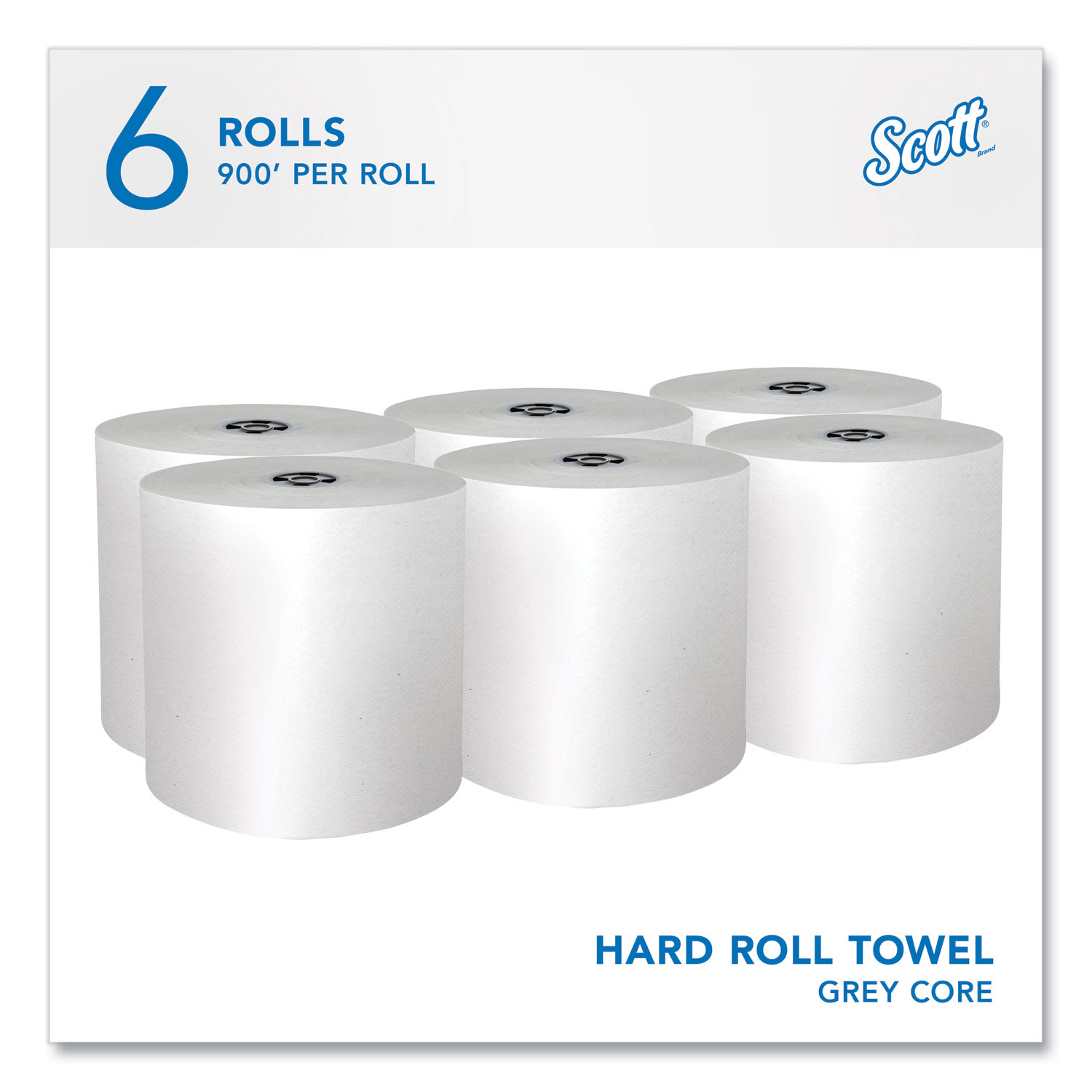Scott Pro Hard Roll Paper Towels with Absorbency Pockets, for Scott Pro Dispenser, Gray Core Only, 1-Ply, 7.5in x 900 ft, 6 Rolls/CT - Image 5