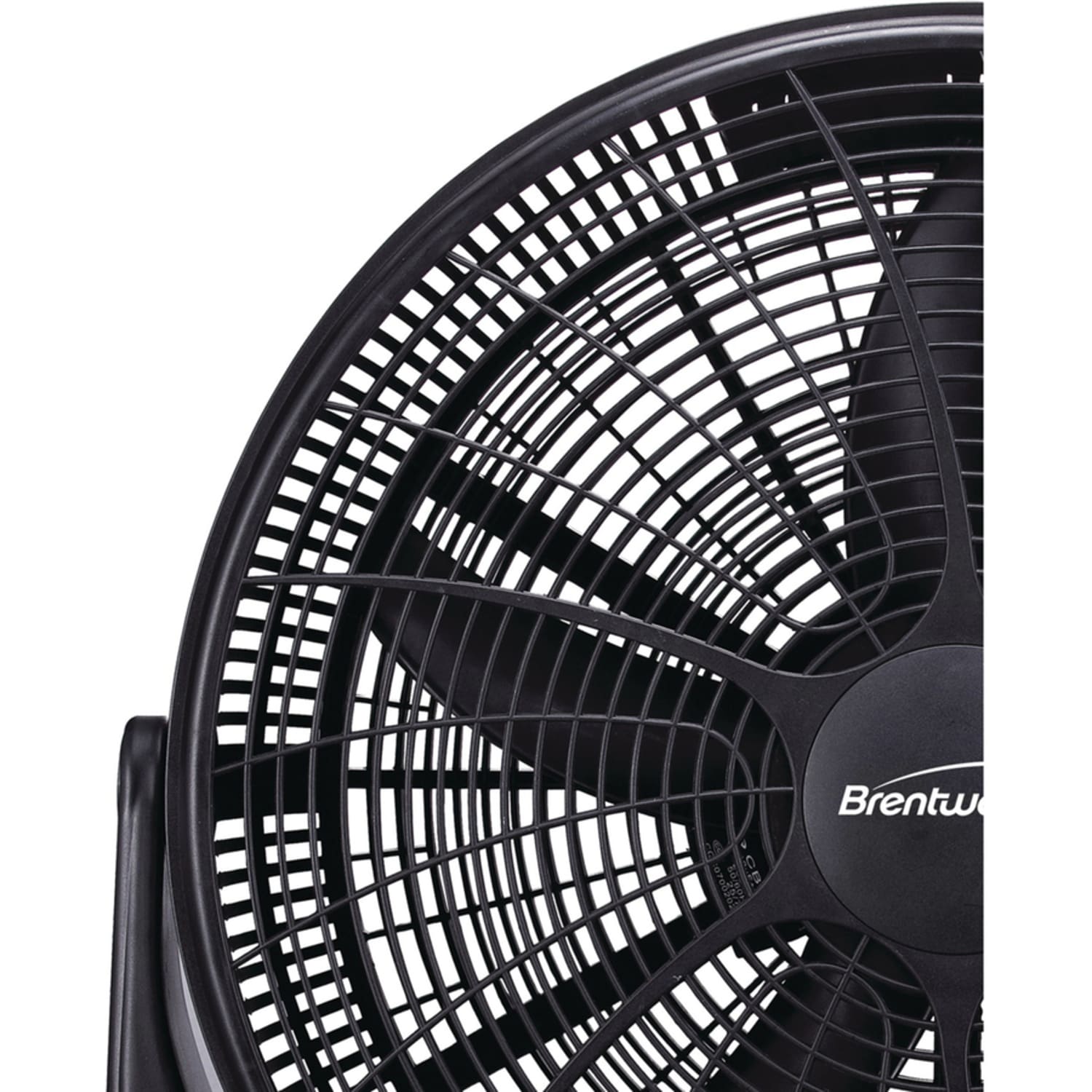 Brentwood Kool Zone F-20BKR 20in High-Velocity Fan - 20in Fan Diameter - 3 Speed - Air Circulation, Adjustable Tilt Head, Carrying Handle - Black - Image 4