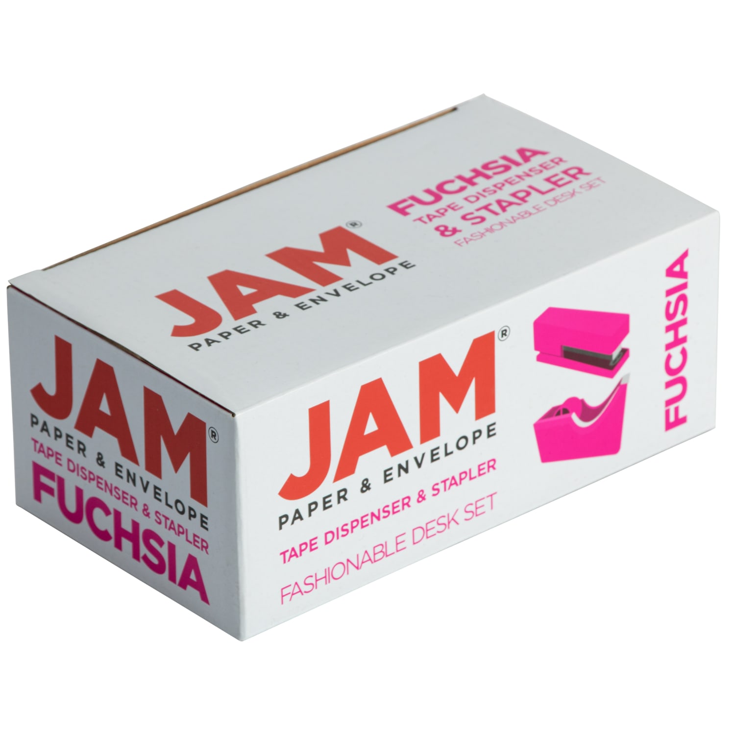 JAM Paper 2-Piece Office And Desk Set, 1 Stapler & 1 Tape Dispenser, Fuchsia - Image 6