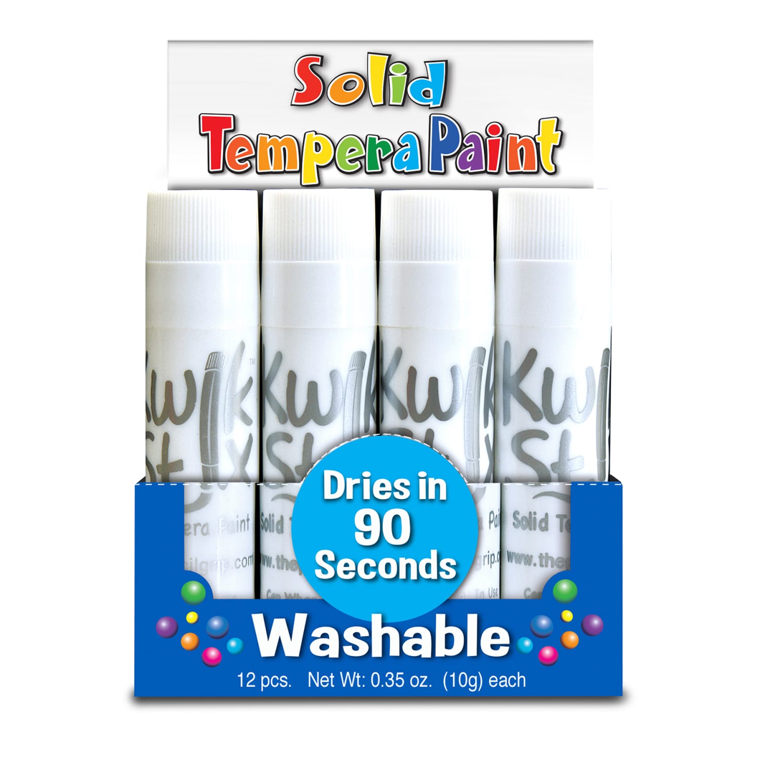 The Pencil Grip Kwik Stix Solid Tempera Paint Sticks, White, 12 Sticks Per Pack, Set Of 2 Packs - Image 4