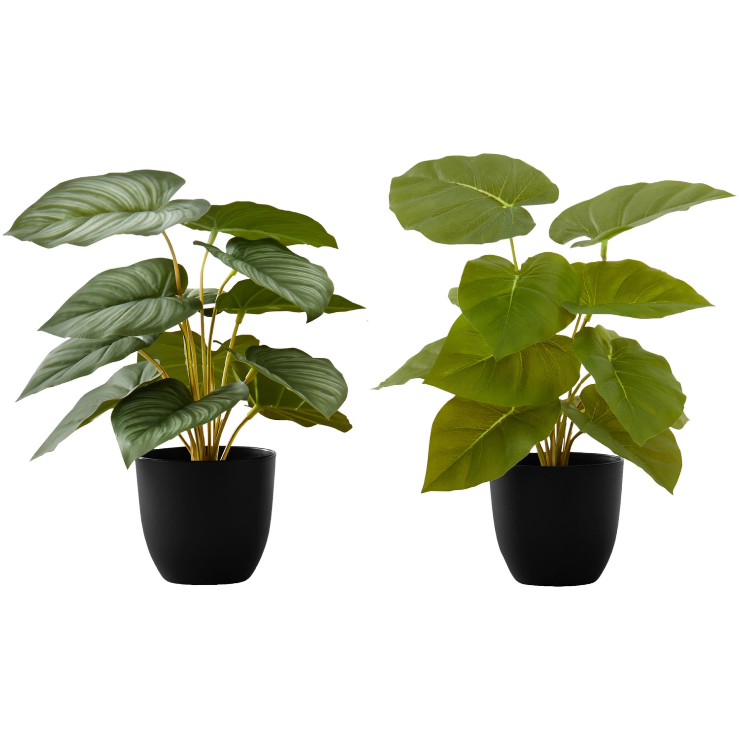 Monarch Specialties Priya 12-1/2inH Artificial Plants With Pots, 12-1/2inH x 12inW x 12inD, Green, Set Of 2 Plants