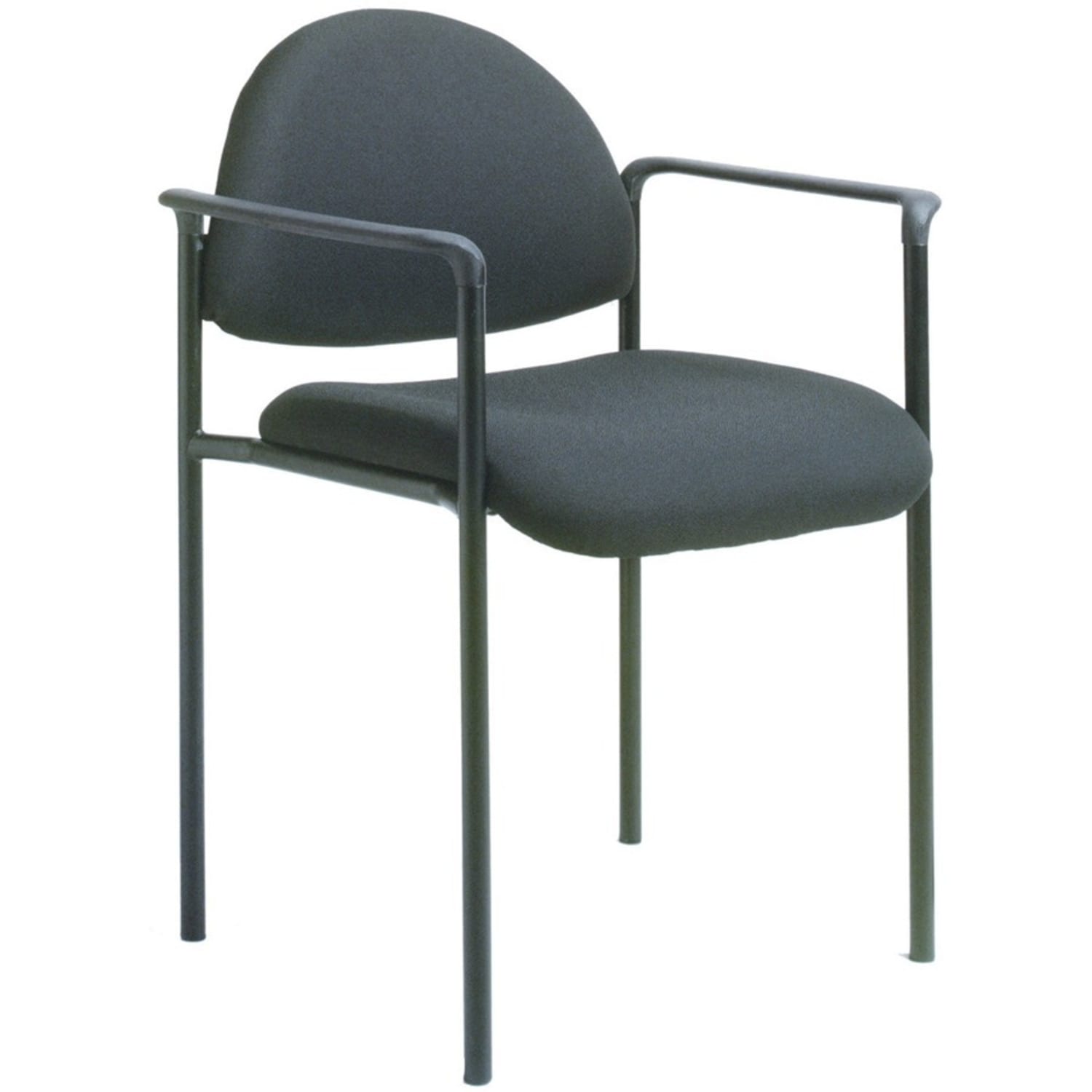 Boss Office Products Fabric Stacking Chair With Arms Black PopularChairscom