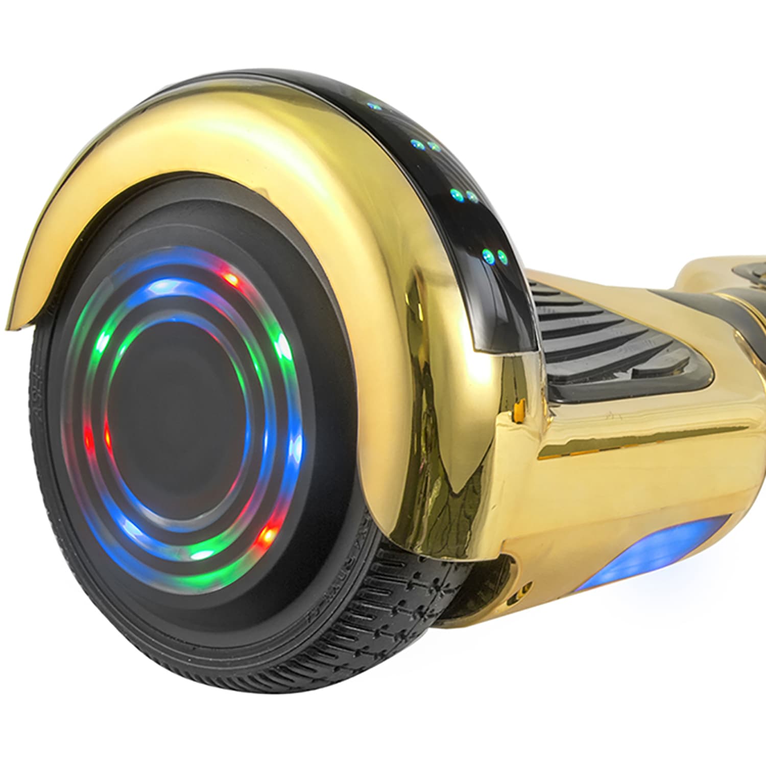 AOB Hoverboard With Bluetooth Speakers, 7inH x 27inW x 7-5/16inD, Gold/Chrome - Image 3