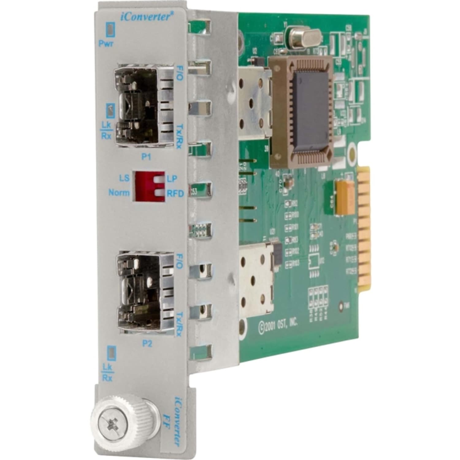 Omnitron Systems iConverter xFF SFP to SFP Protocol-Transparent Fiber Transceiver - 1000Base-X - 2 x SFP - Internal - Image 3
