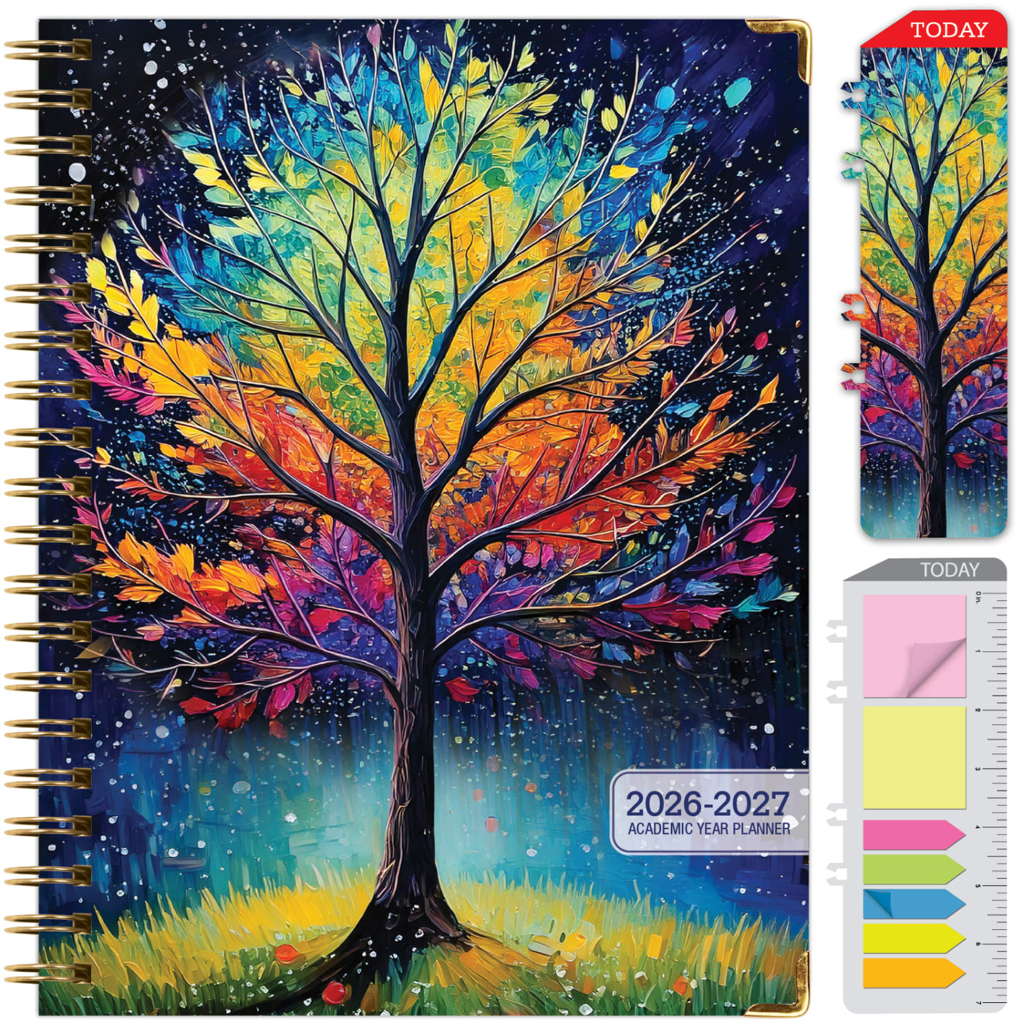 2026-2027 Excello Brands 14-Month Academic Year Hardcover Weekly/Monthly Fashion Planner, 8-1/2in x 11in, Black Tree Seasons, May To June, Total Qty 1 - Image 3