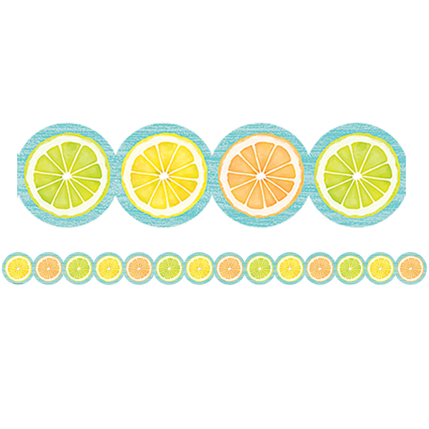 Teacher Created Resources Die-Cut Border Trim, Lemon Zest Citrus Slices, 35' Per Pack, Set Of 6 Packs - Image 3