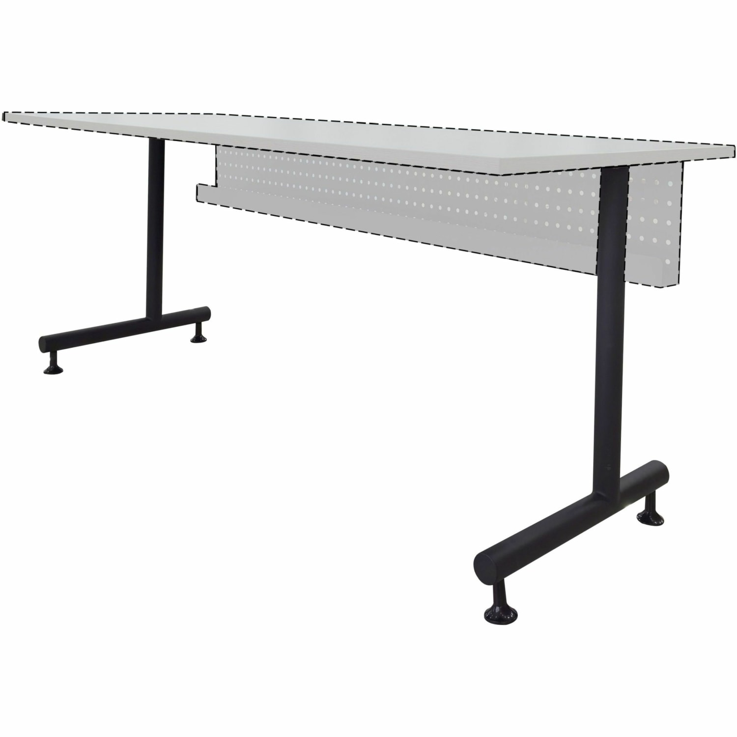 Lorell Invent Training Table Components - Black C-leg Base - 2 Legs - 28.50in Height x 5in Width x 22in Depth - Training - Assembly Required - 2 / Set - Image 3