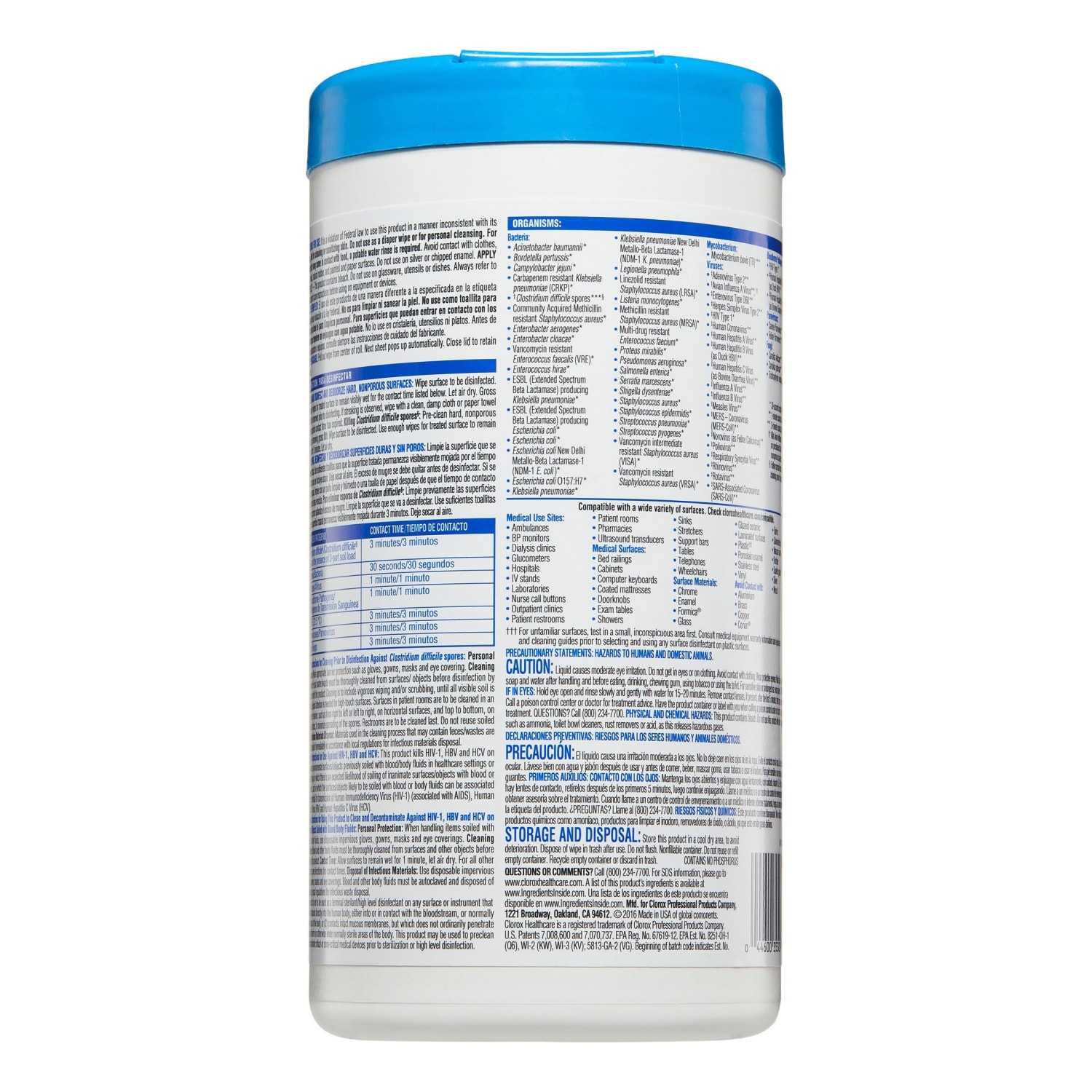 Clorox Healthcare Bleach Germicidal Wipes - Ready-To-Use - 9in Length x 6.75in Width - Disinfectant, Antimicrobial, Anti-corrosive, Unscented - White - 70Tub - 6 / Carton - Image 5