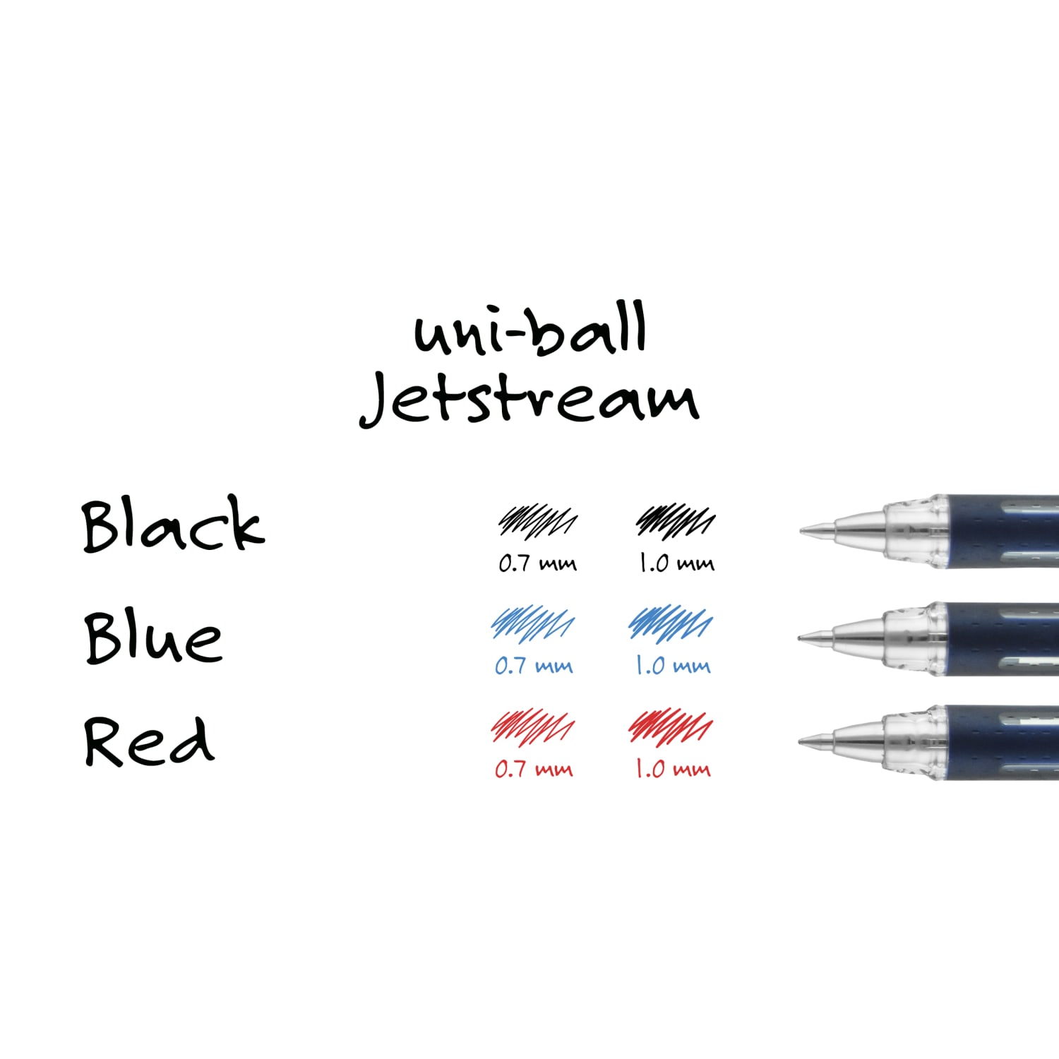 uni-ball Jetstream Ballpoint Pens, Fine Point, 0.7 mm, Blue Barrel, Black Ink, Pack Of 12 - Image 5
