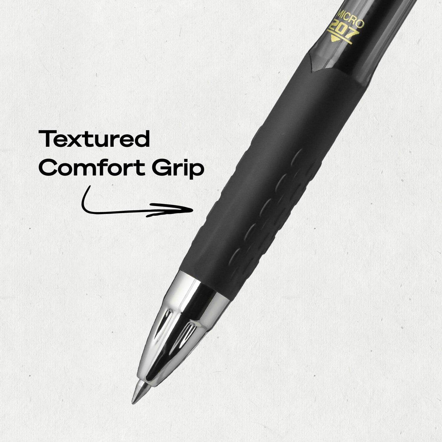 uni-ball 207 Retractable Fraud Prevention Gel Pens, Micro Point, 0.5 mm, Black Barrels, Black Ink, Pack Of 12 - Image 5