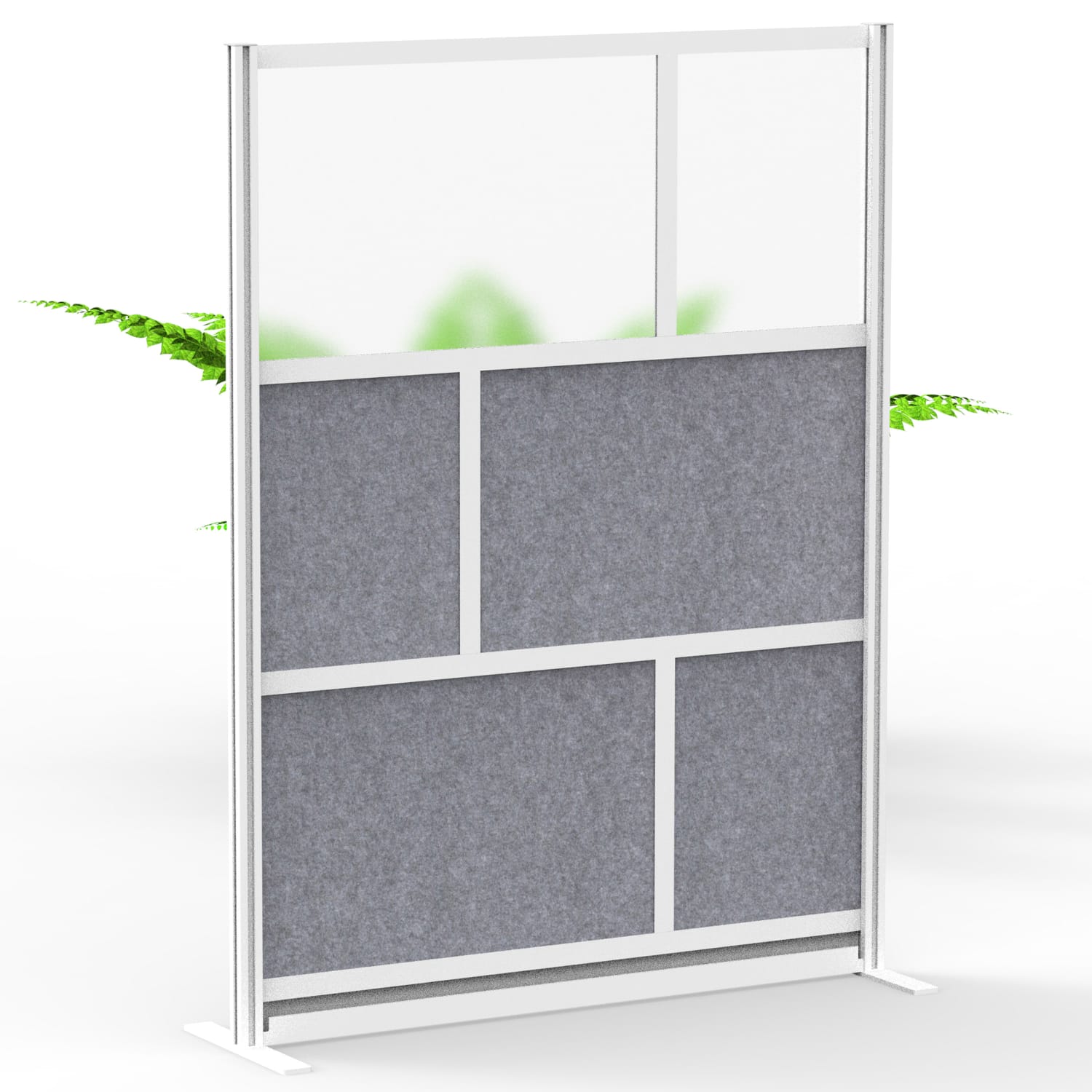 Luxor Modular Room Divider Wall System Starter Wall, 53in x 70in, Gray - Image 3