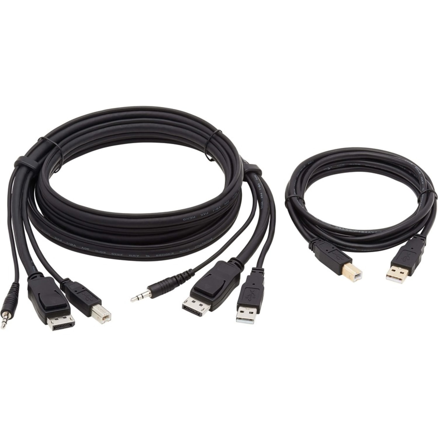 Tripp Lite DisplayPort KVM Cable Kit 4K USB 3.5mm Audio 3xM/3xM USB M/M 6ft - Supports up to 3840 x 2160 - Gold Plated Contact - Black - Image 3