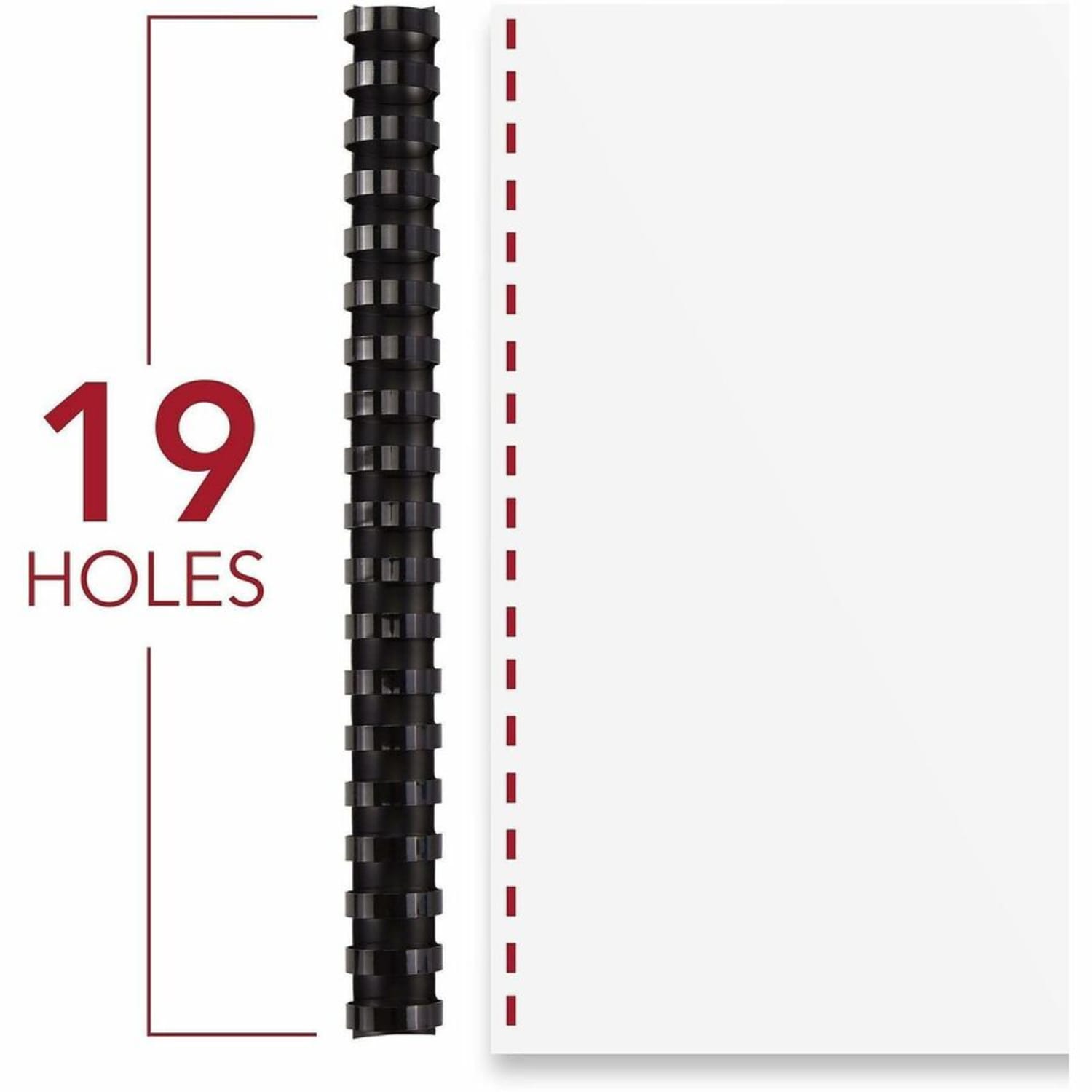 Mead CombBind Binding Spines - 1in Maximum Capacity - 200 x Sheet Capacity - For Letter 8 1/2in x 11in Sheet - Plastic - 125 / Box - Image 5