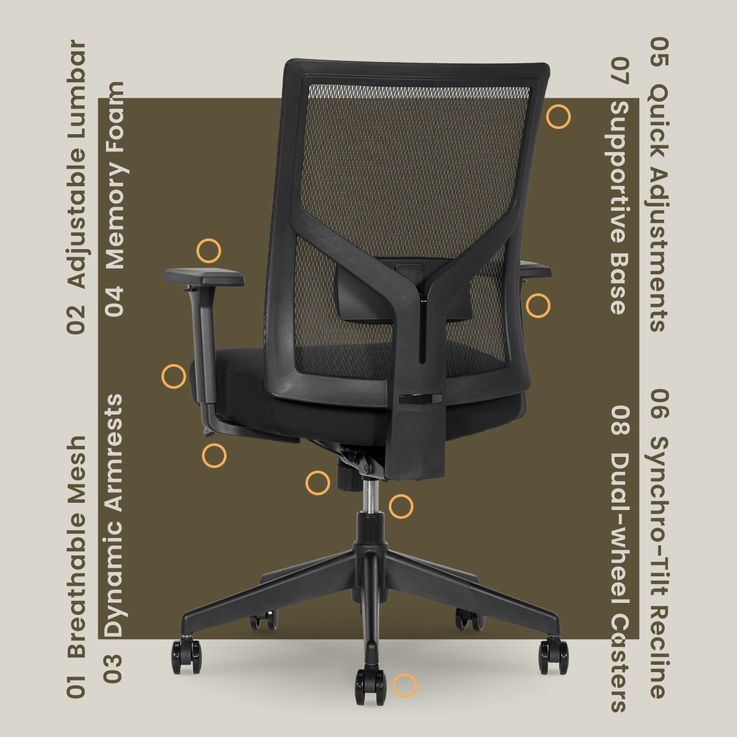 Serta Commercial Eco-2000 Ergonomic Mesh Mid-Back Task Chair, 43% Recycled, Black - Image 7