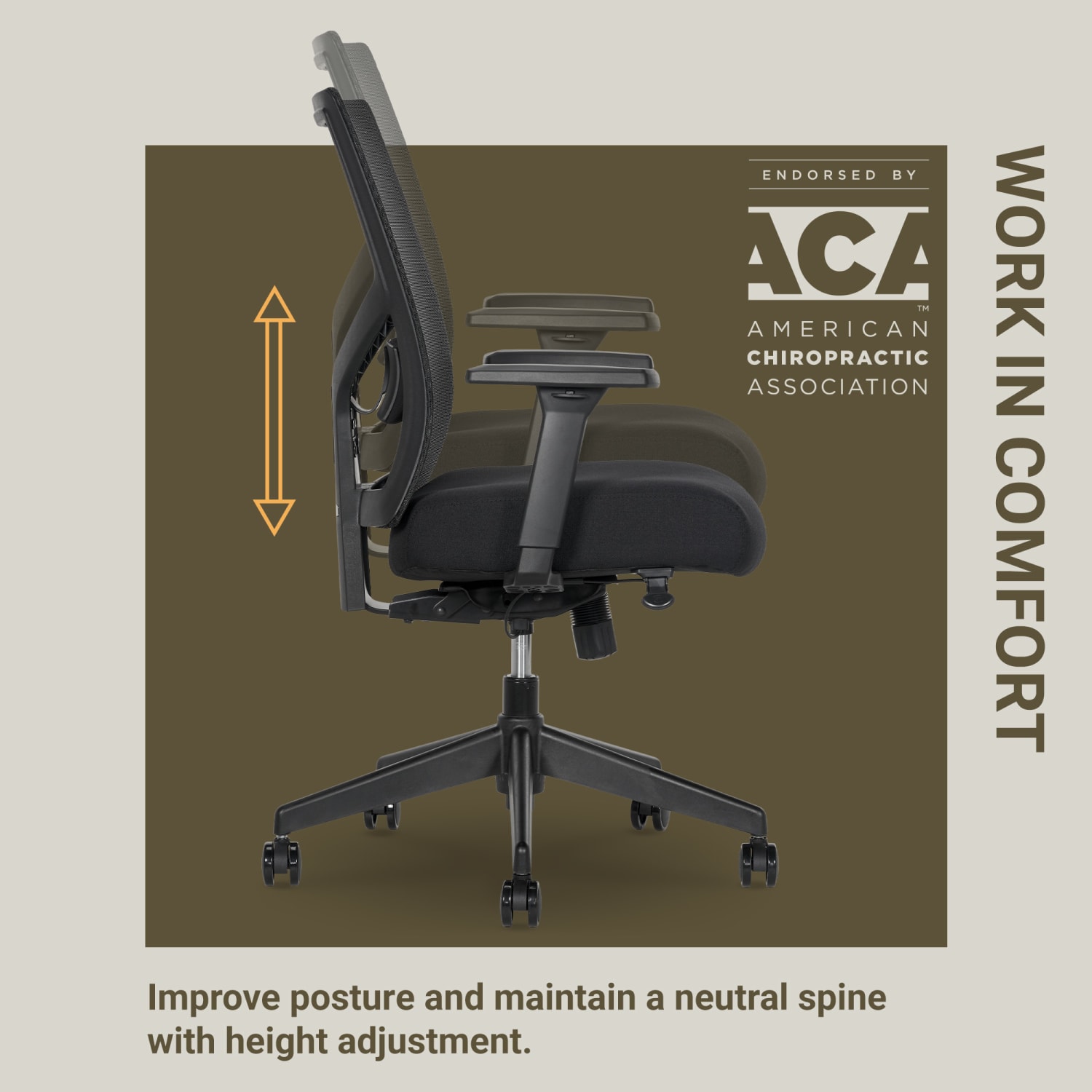 Serta Commercial Eco-2000 Ergonomic Mesh Mid-Back Task Chair, 43% Recycled, Black - Image 13