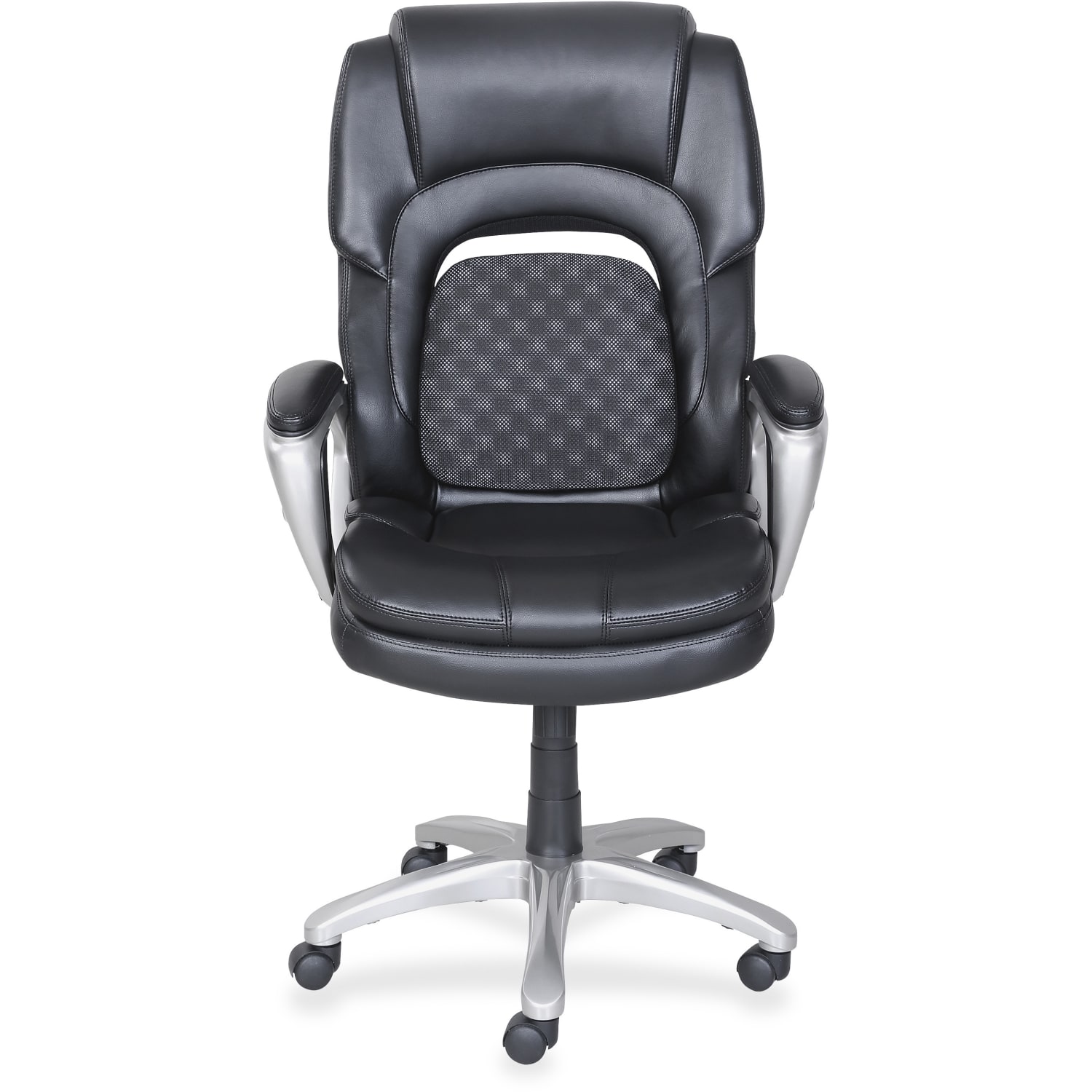 Lorell Wellness by Design Accucel Executive Ergonomic Bonded Leather Chair Black PopularChairscom