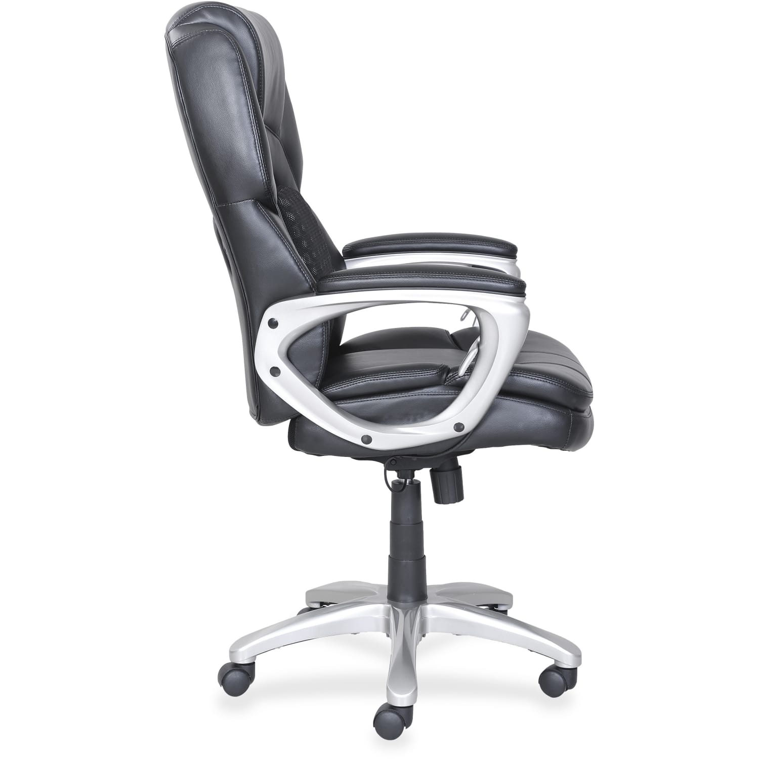 Lorell Wellness by Design Accucel Executive Ergonomic Bonded Leather Chair, Black - Image 4