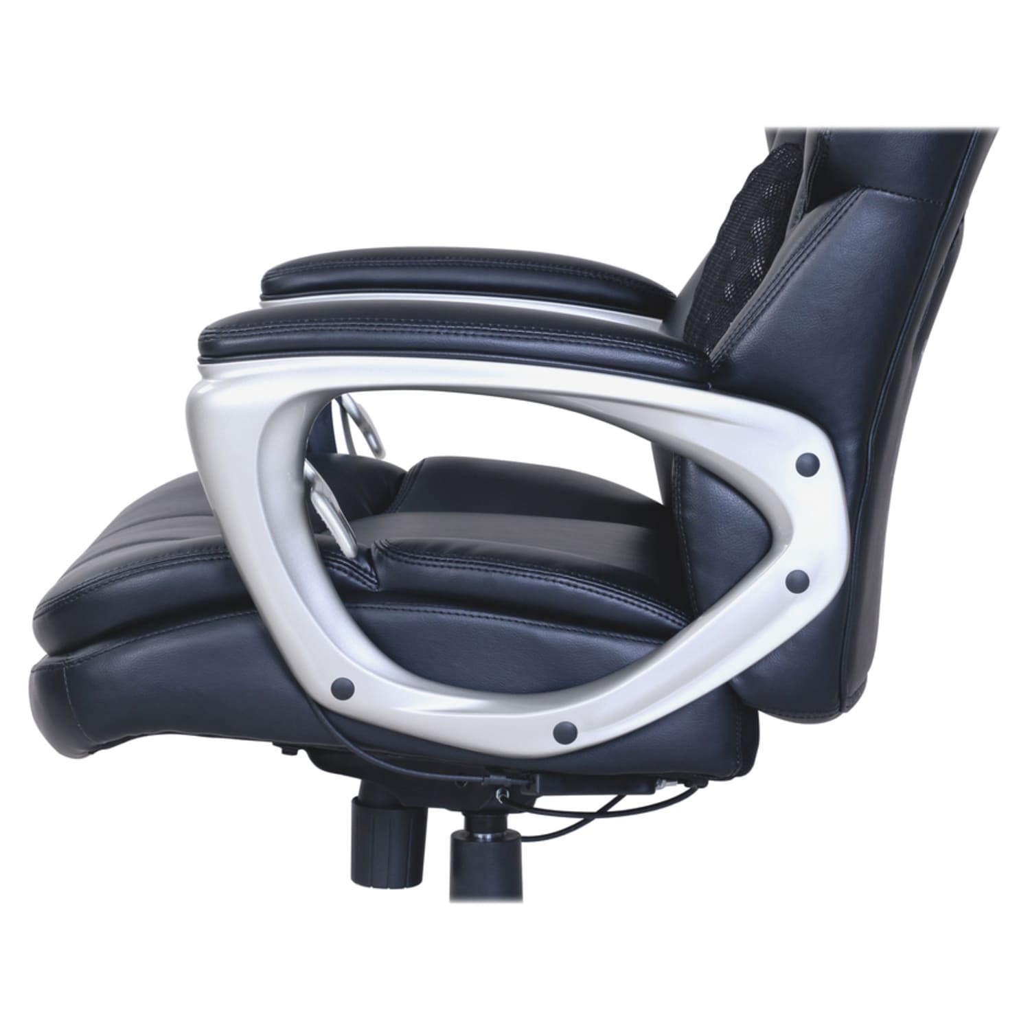 Lorell Wellness by Design Accucel Executive Ergonomic Bonded Leather Chair Black PopularChairscom