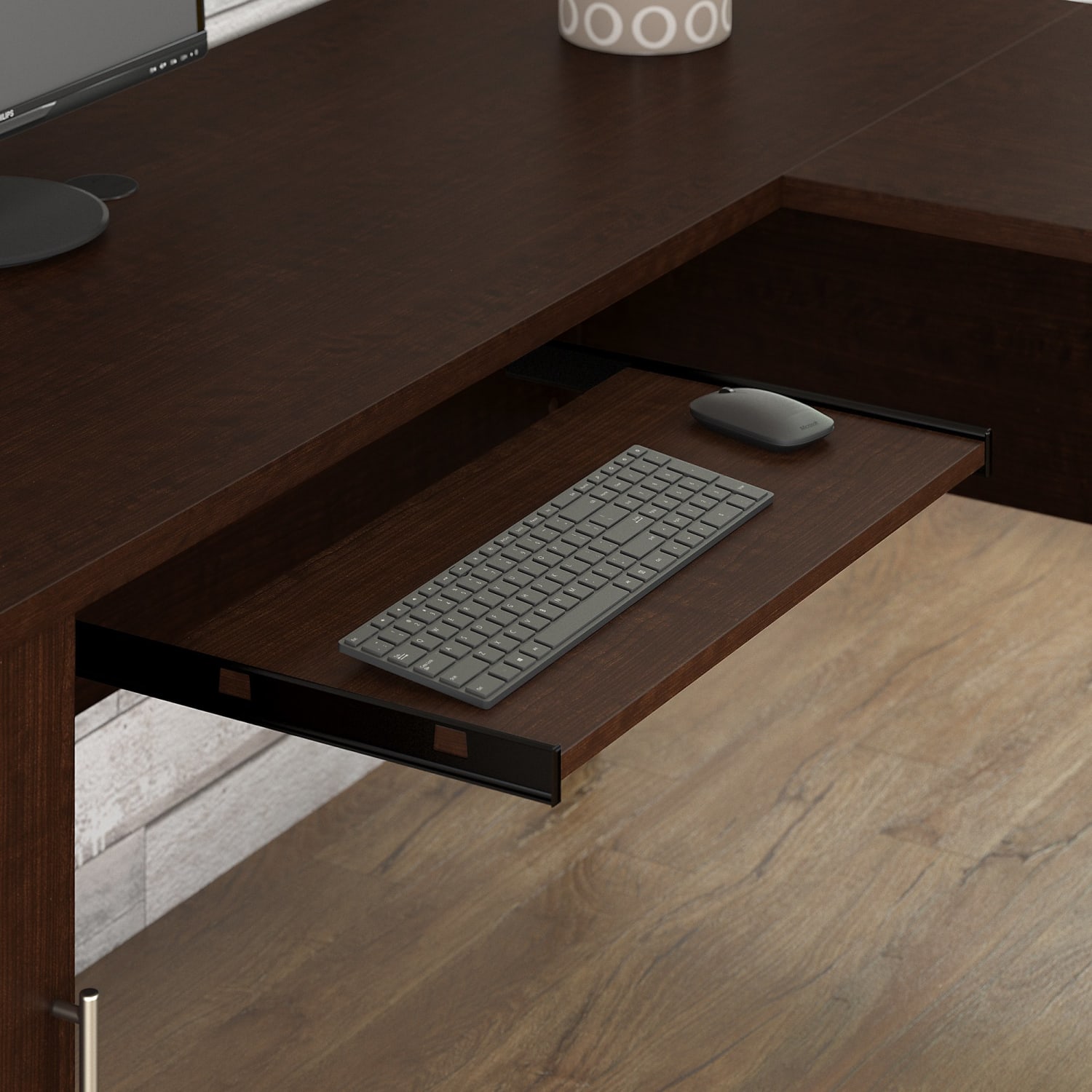 Bush Furniture Somerset L Shaped Desk With Hutch And Lateral File Cabinet, 60inW, Mocha Cherry, Standard Delivery - Image 5