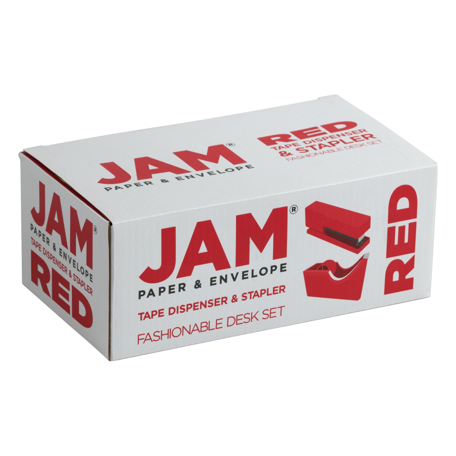 JAM Paper 2-Piece Office And Desk Set, 1 Stapler & 1 Tape Dispenser, Red - Image 6
