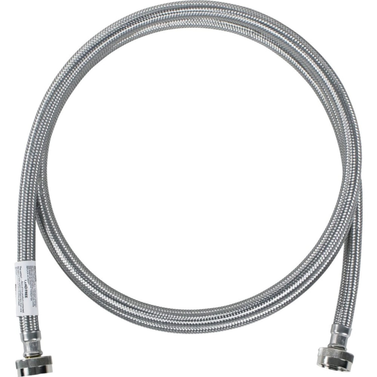 Certified Appliance Accessories Braided Stainless Steel Washing Machine Hose - 96in - Silver, Stainless Steel - WM96SS