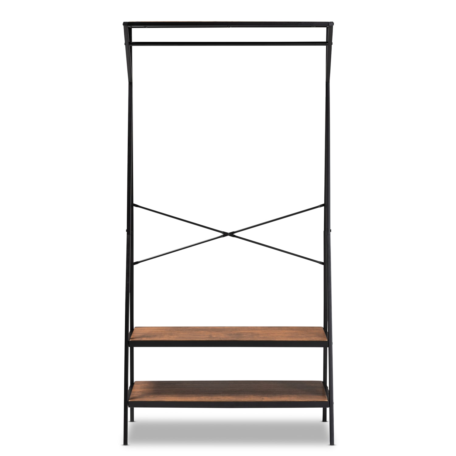 Baxton Studio Laima Entryway Coat Hanger, 63in x 31-9/16in x 15in, Brown/Black - Image 3