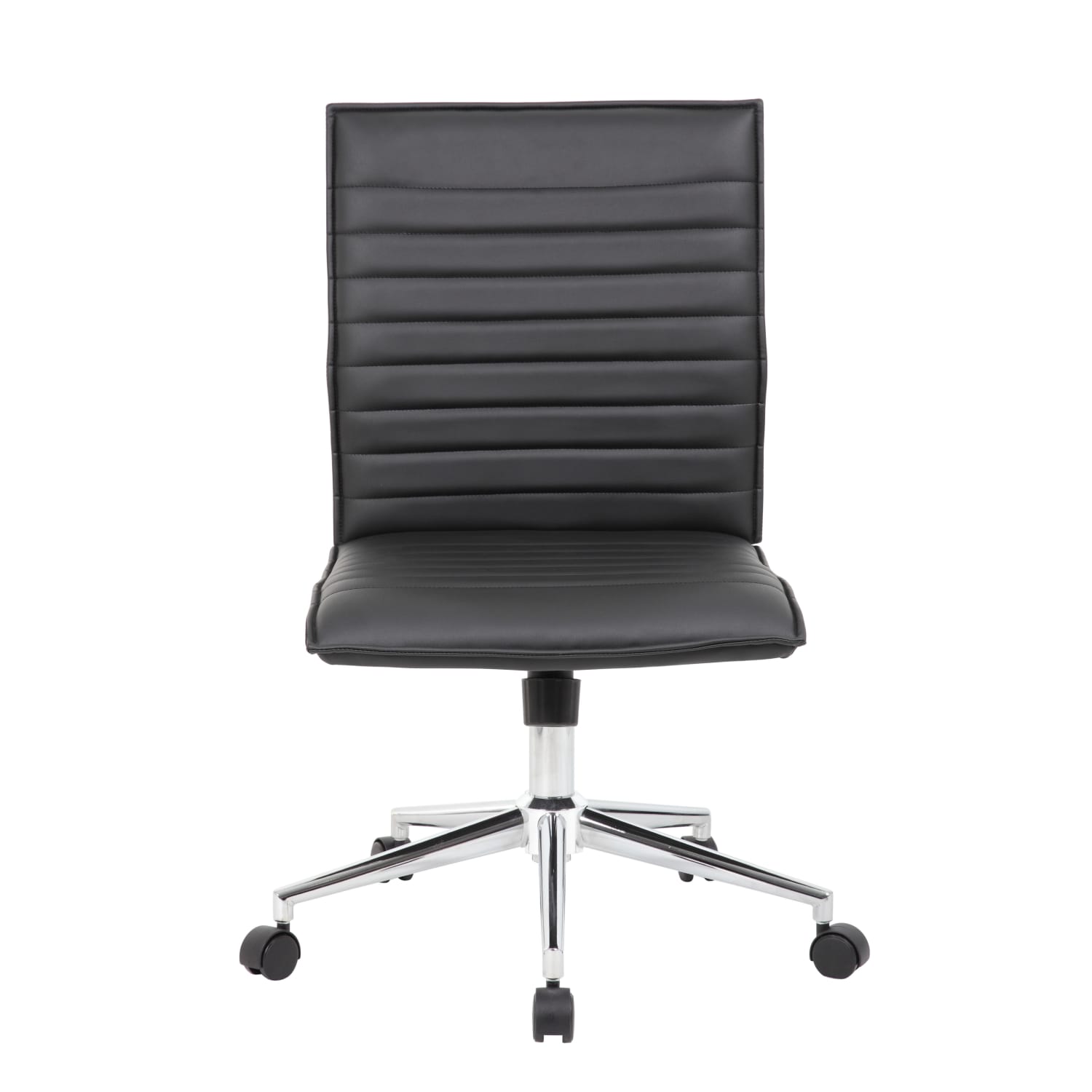 Boss Office Products Sleek Ribbed Armless Task Chair, Black - Image 3