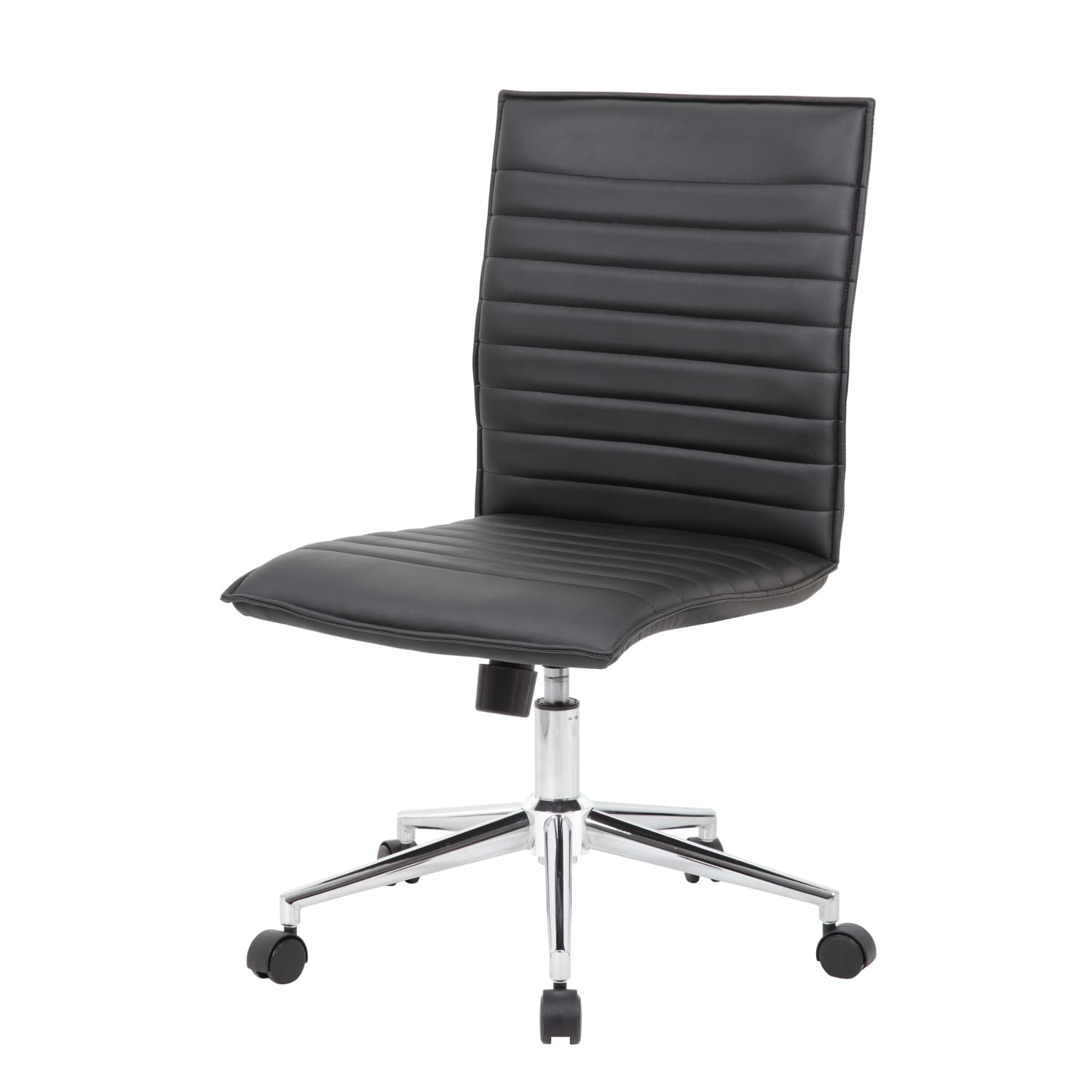 Boss Office Products Sleek Ribbed Armless Task Chair, Black - Image 4