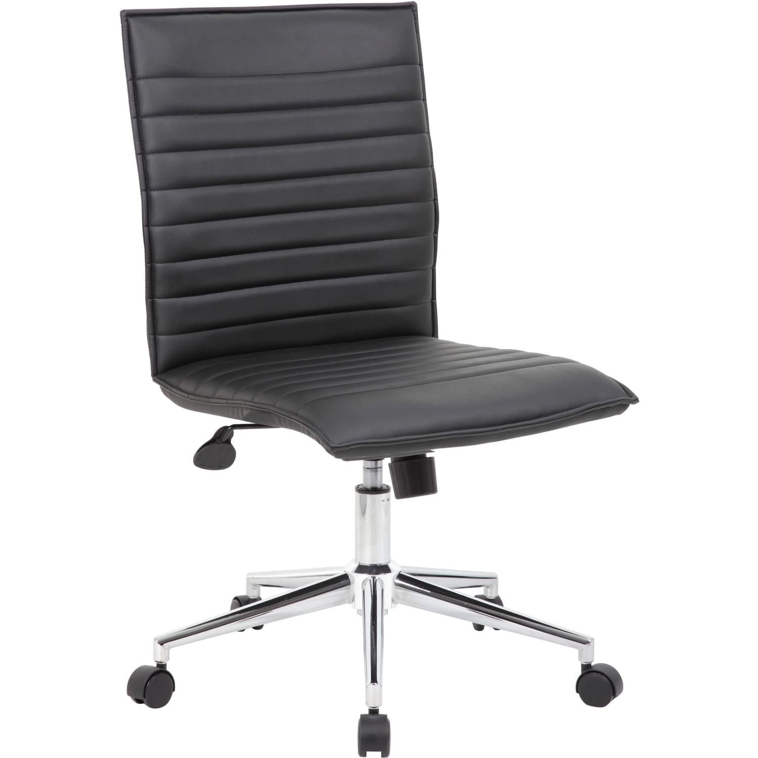 Boss Office Products Sleek Ribbed Armless Task Chair Black PopularChairscom Boss Office Products Sleek Ribbed Armless Task Chair Black PopularChairscom