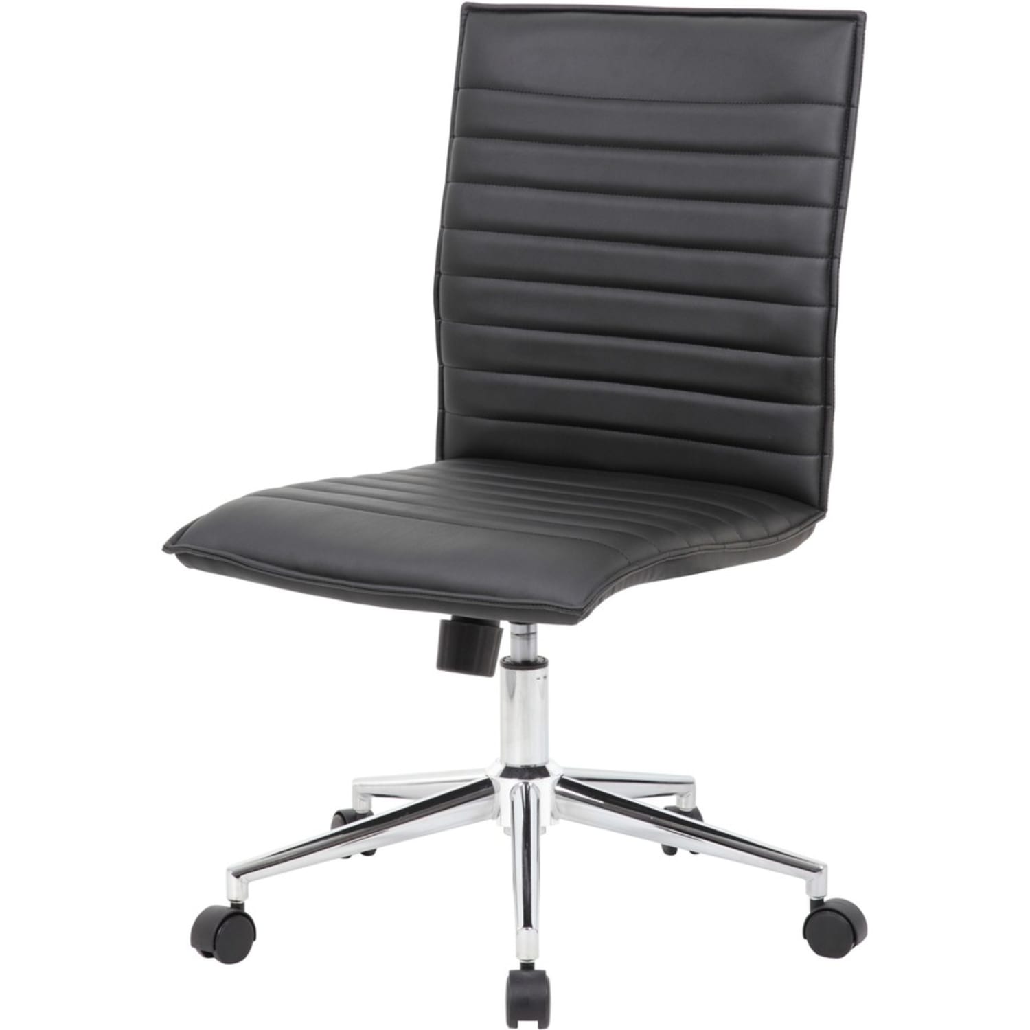Boss Office Products Sleek Ribbed Armless Task Chair Black PopularChairscom Boss Office Products Sleek Ribbed Armless Task Chair Black PopularChairscom