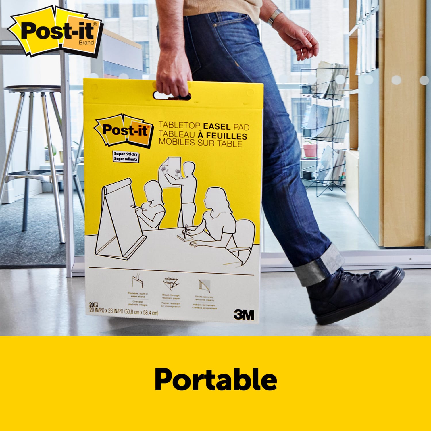 Post-it Super Sticky Easel Pad, 20 in x 23 in, 1 Pad, 20 Sheets/Pad, Great for Virtual Teachers and Students, White - Image 4