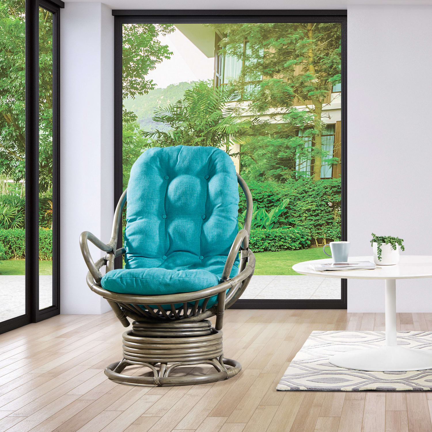 Office Star Tahiti Rattan Swivel Rocker Accent Chair BlueGray PopularChairscom Office Star Tahiti Rattan Swivel Rocker Accent Chair BlueGray PopularChairscom