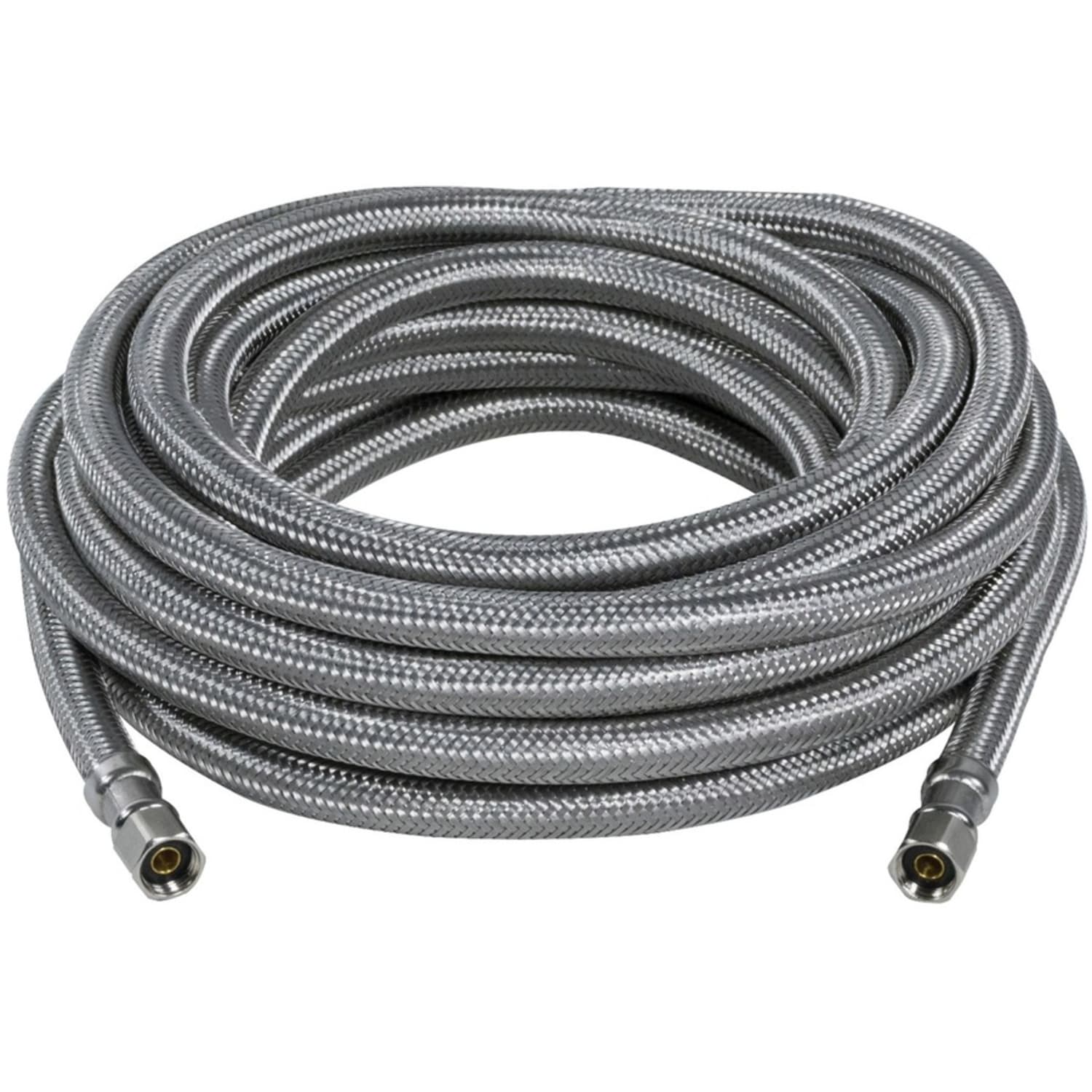 Certified Appliance Accessories Braided Stainless Steel Ice Maker Connector - 25 ft - Silver, Stainless Steel - Polyester, Polyvinyl Chloride (PVC), Stainless Steel, Brass - Image 3