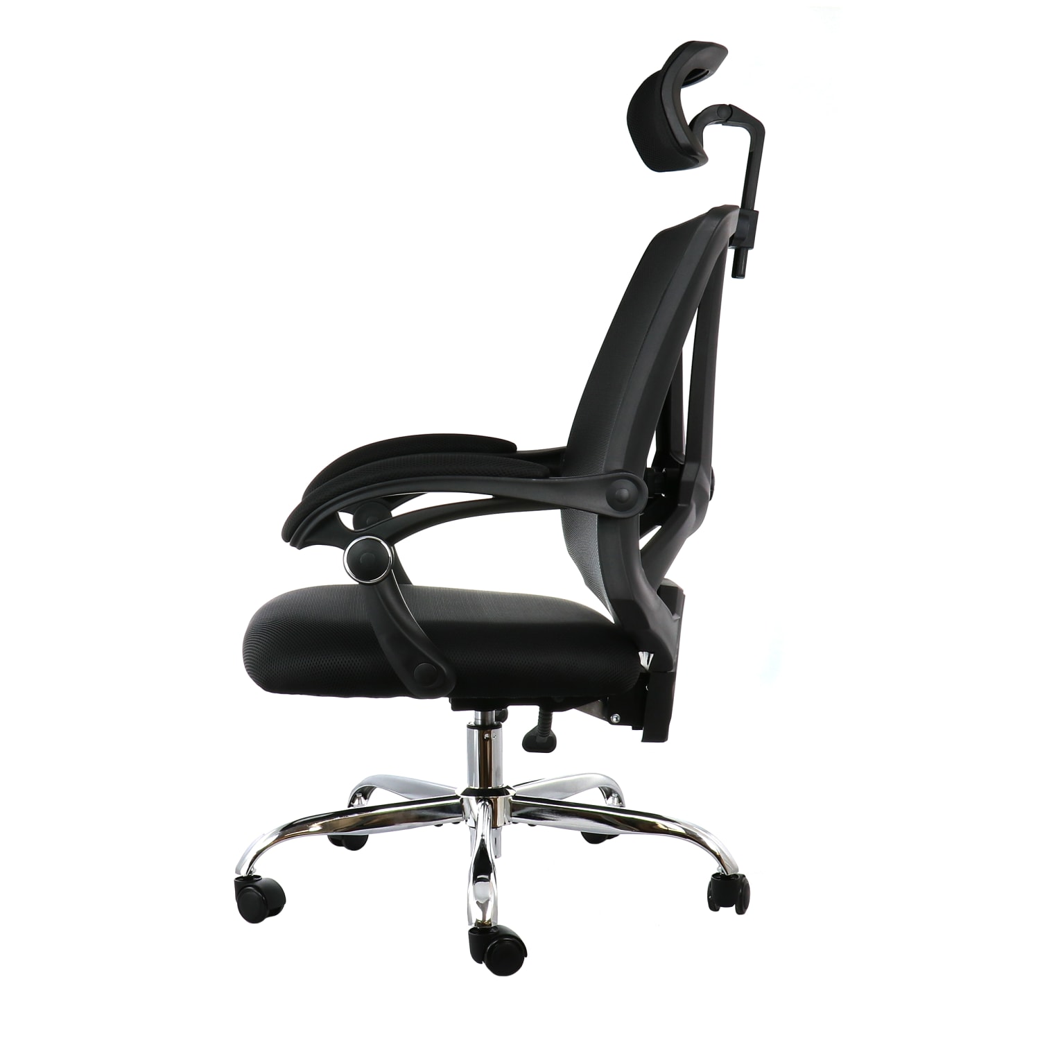 Elama Ergonomic Mesh Full-Back Adjustable Office Task Chair With Headrest, Black - Image 7