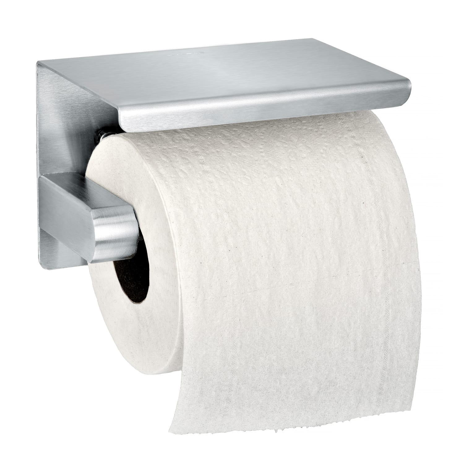 Alpine Single Toilet Paper Holders With Shelf Storage Racks, 3-15/16in x 5-1/2in x 3-13/16in, Silver, Pack Of 2 Holders - Image 3
