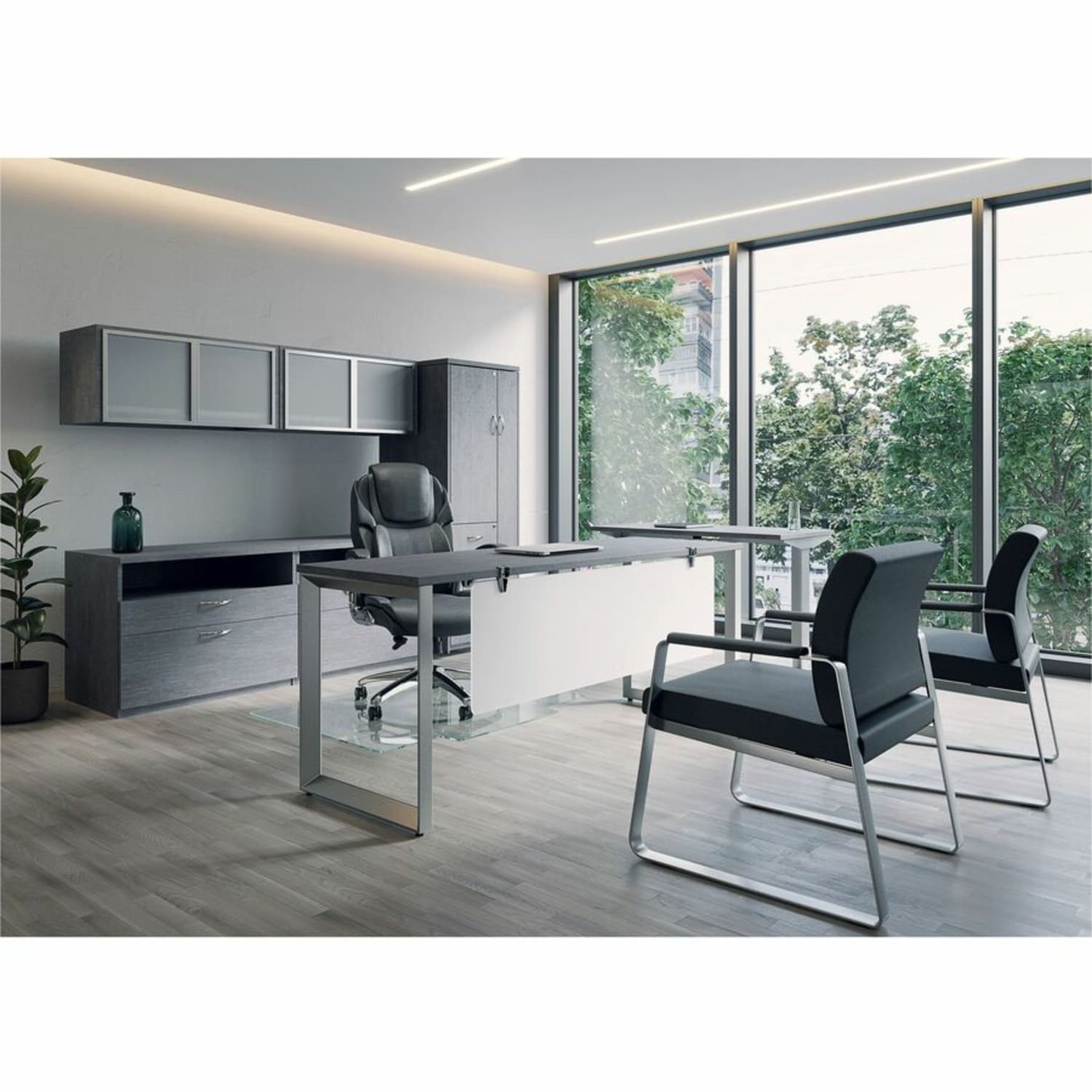 Lorell Wellness by Design Ergonomic Bonded Leather Executive Chair With Dormeo Octaspring Technology Black PopularChairscom