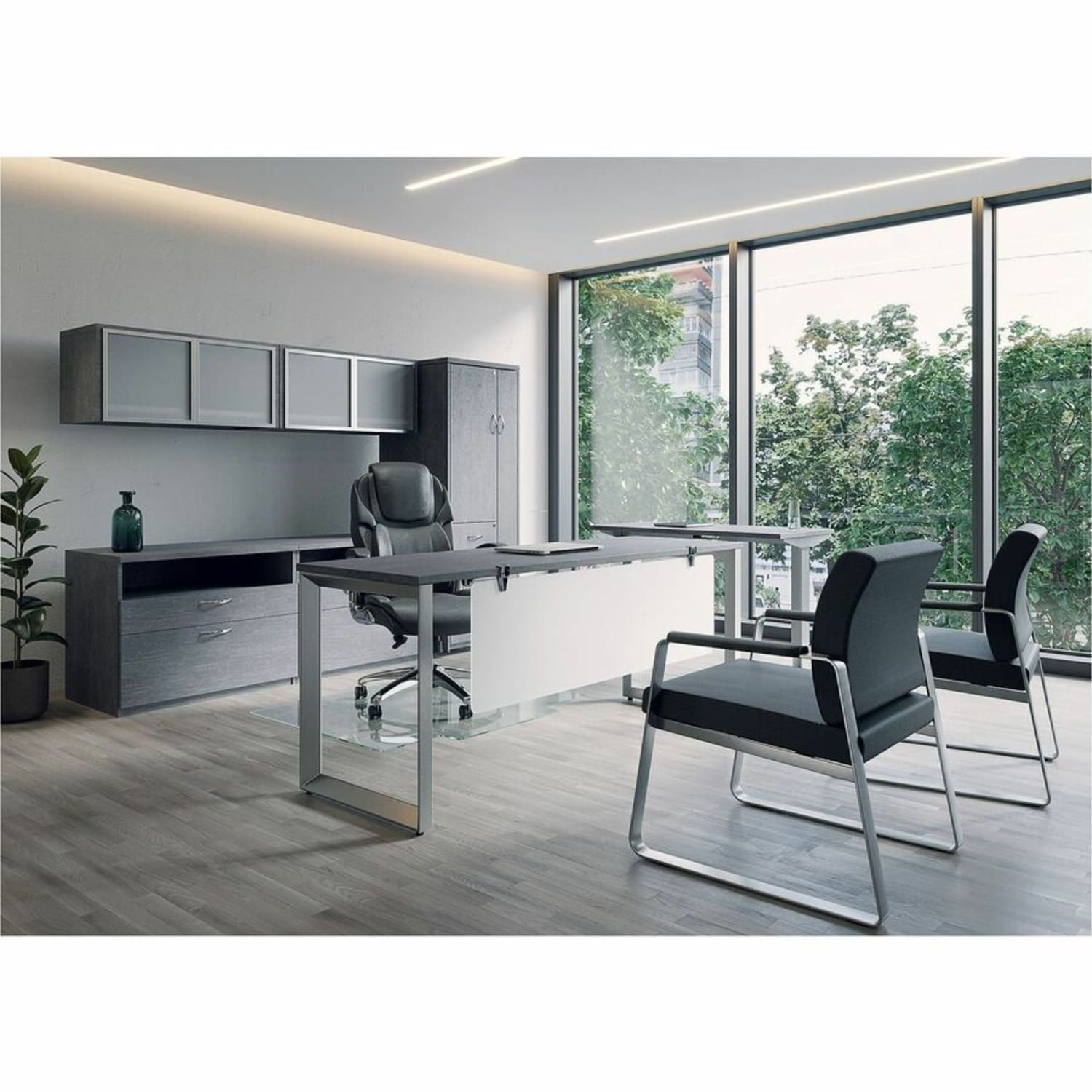 Lorell Wellness by Design Ergonomic Bonded Leather Executive Chair With Dormeo Octaspring Technology Black PopularChairscom