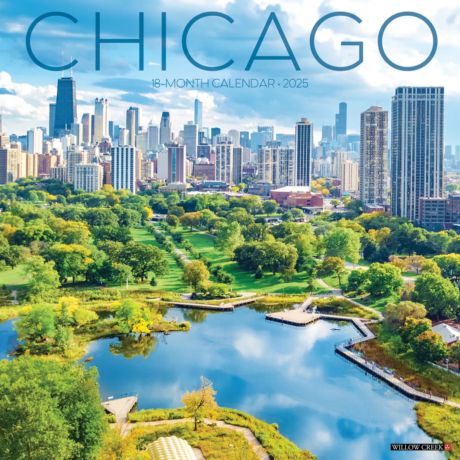 2025 Willow Creek Press Monthly Wall Calendar, 12in x 12in, Travel, January To December 2025