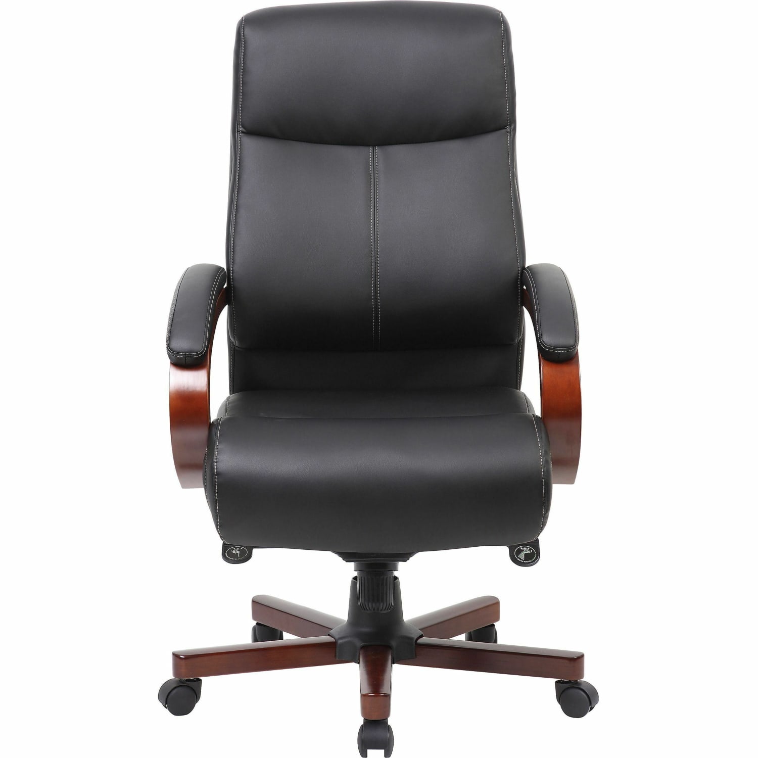 Lorell Executive Ergonomic Bonded LeatherWood Chair BlackCherry PopularChairscom