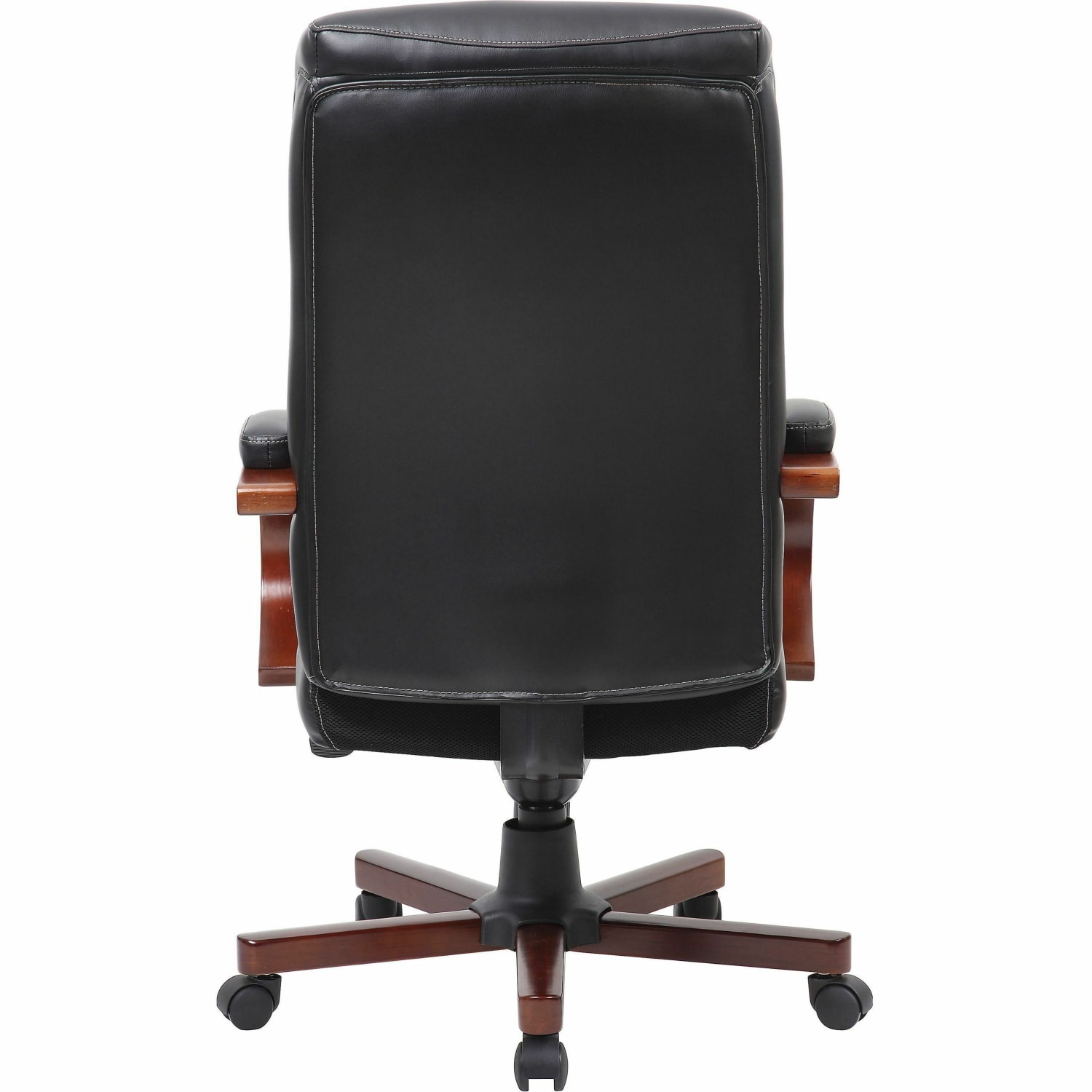 Lorell Executive Ergonomic Bonded LeatherWood Chair BlackCherry PopularChairscom