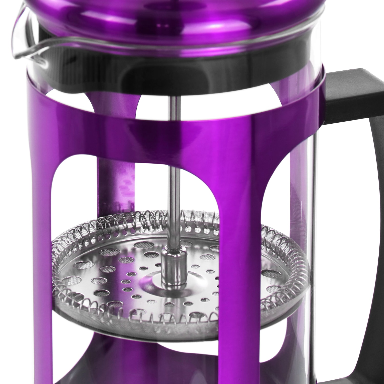 Mr. Coffee 30 Oz Glass And Stainless-Steel French Coffee Press, Metallic Purple - Image 3