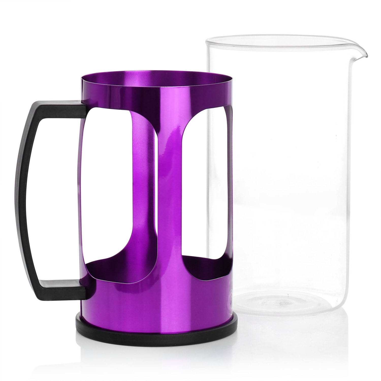 Mr. Coffee 30 Oz Glass And Stainless-Steel French Coffee Press, Metallic Purple - Image 5
