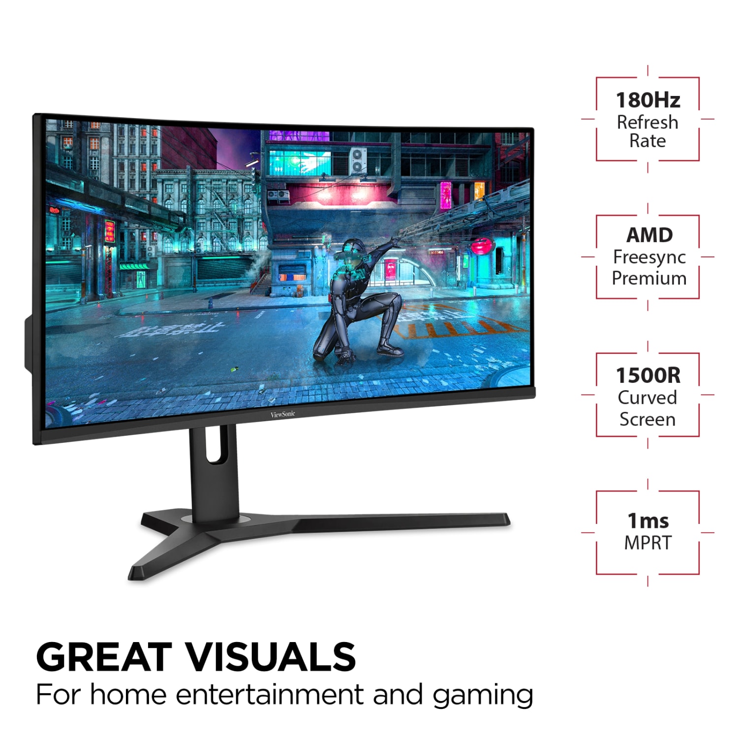 ViewSonic VX3418-2KPC 34in WQHD LED 1ms 180Hz Gaming Monitor, FreeSync Premium - Image 3