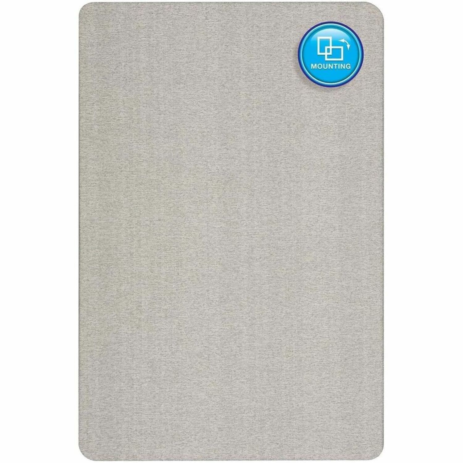 Quartet Oval Office Unframed Fabric Bulletin Board, 36in x 48in, Gray - Image 4