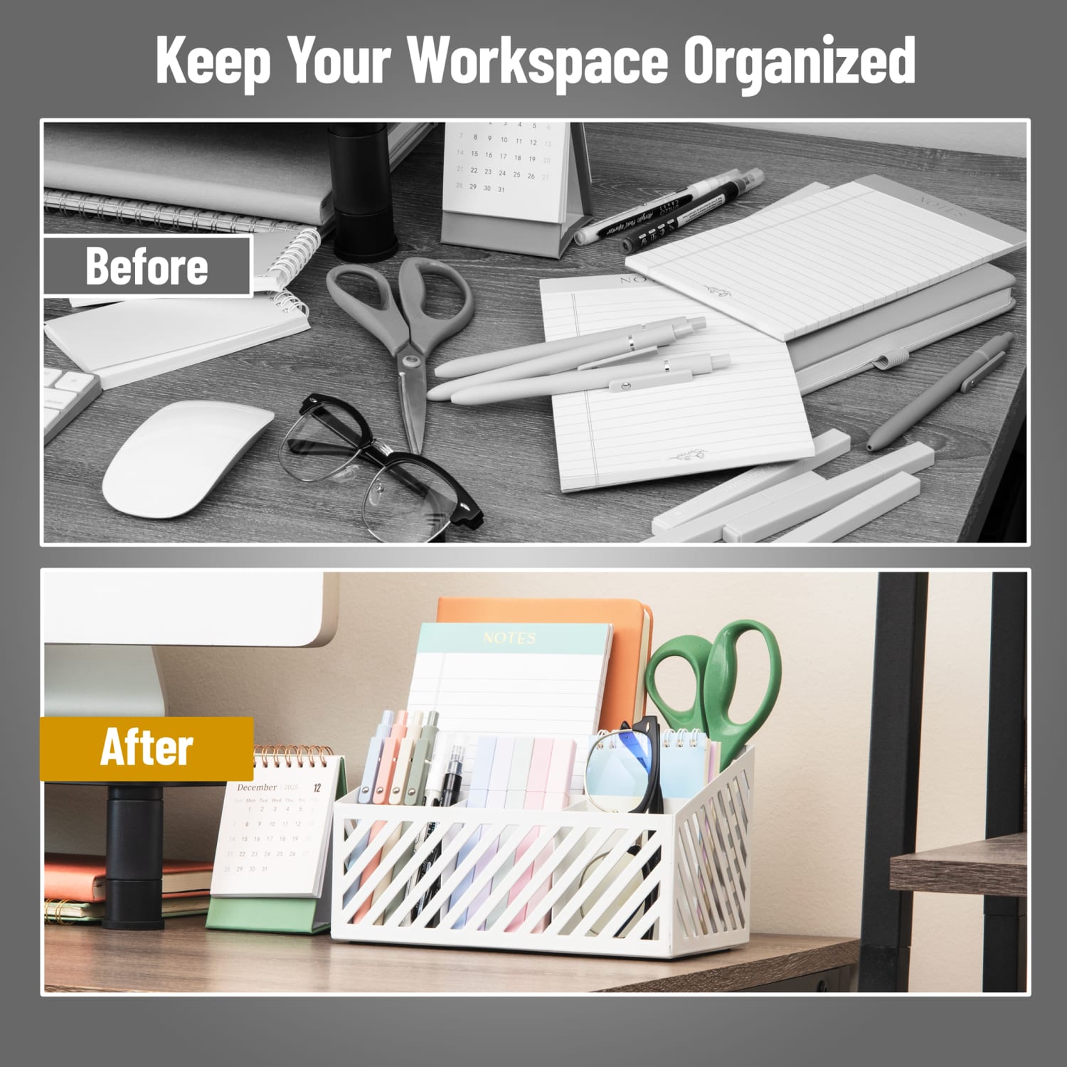 Mind Reader 5-Compartment Desktop Organizer And Mail Sorter, 4-3/4inH x 5-5/16inW x 8-1/2inD, White, Total Qty 1 - Image 6