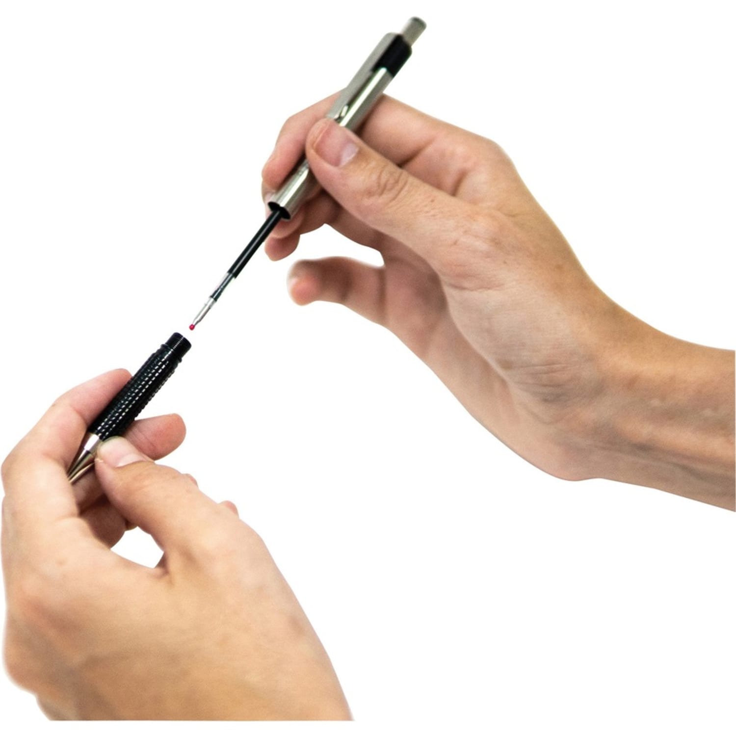 Zebra Pen BCA F-301 Ballpoint Pens, Fine Point, Stainless Steel Barrel, Blue Ink, Pack Of 2 - Image 5