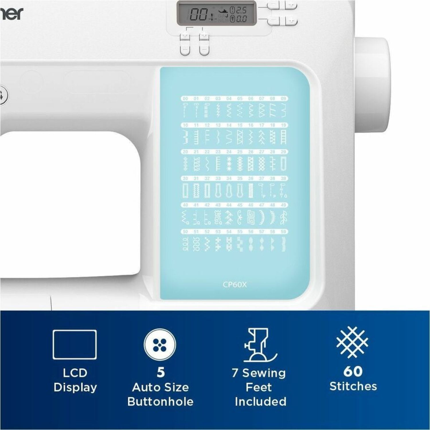 Brother CP60X Computerized Sewing Machine with 60 Built-In Stitches, White - Image 4