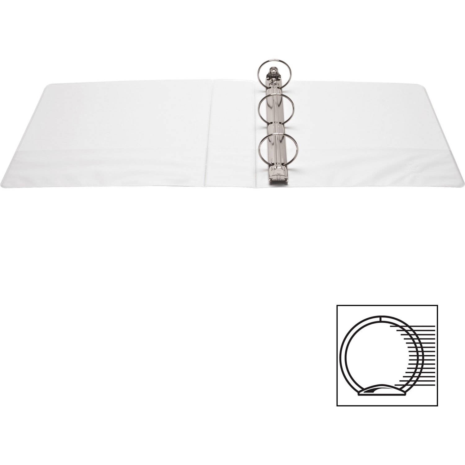 Business Source RounD-Ring View Binder, 2in Ring, 8 1/2in x 11in, White, Pack Of 4 - Image 6