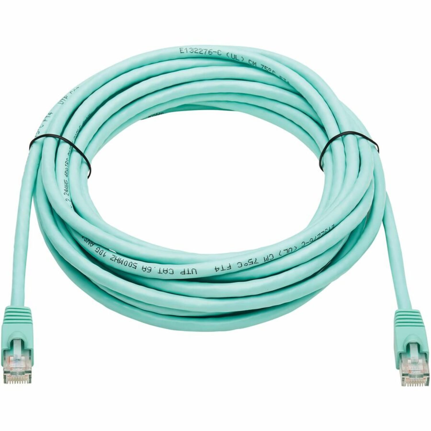 Eaton Tripp Lite Series Cat6a 10G Snagless UTP Ethernet Cable (RJ45 M/M), Aqua, 25 ft. (7.62 m) - Patch cable - N261025AQ - Image 3