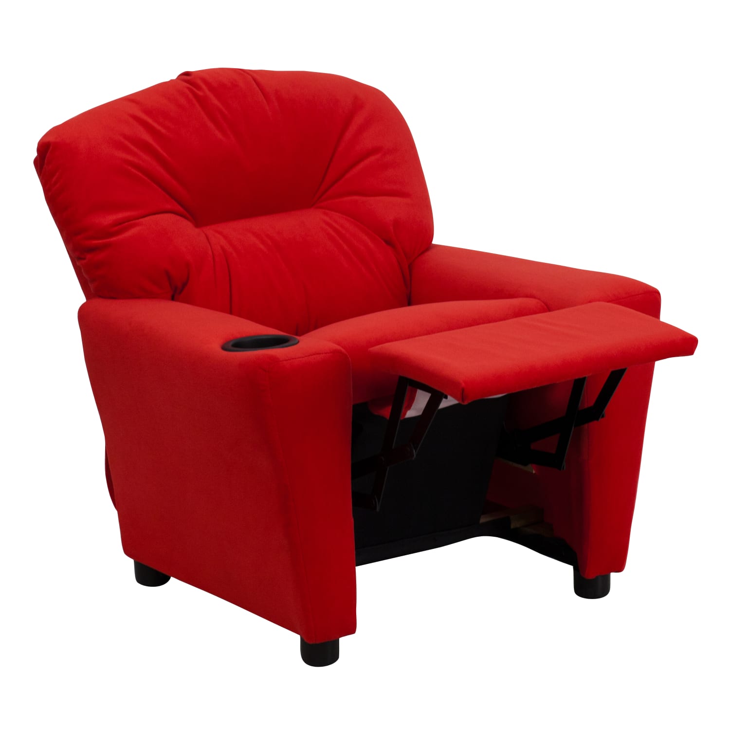Flash Furniture Contemporary Kids Microfiber Recliner Accent Chair With Cup Holder Red PopularChairscom